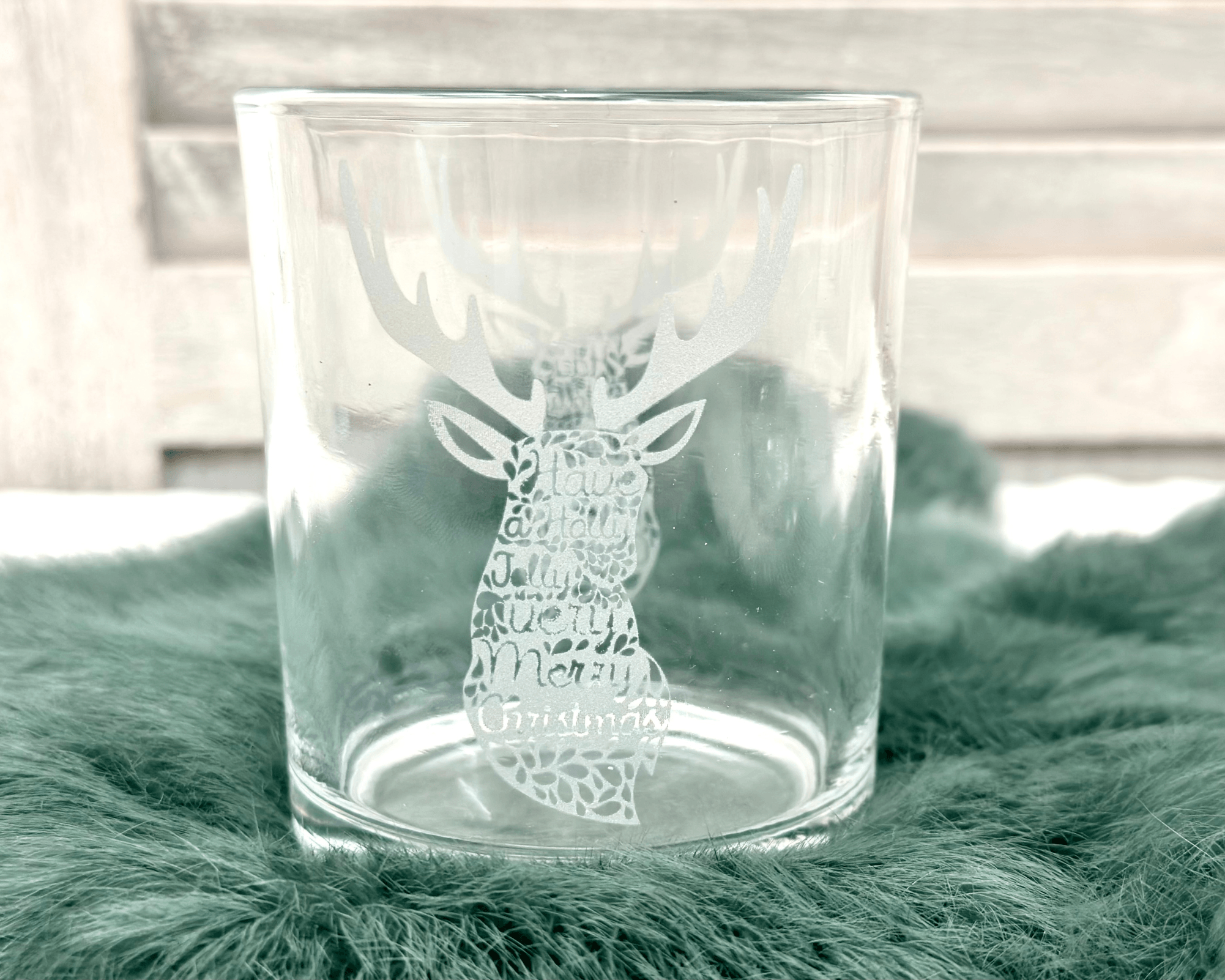 Windlicht Glas | Weihnachten | Hirsch - Roo's Gift Shop