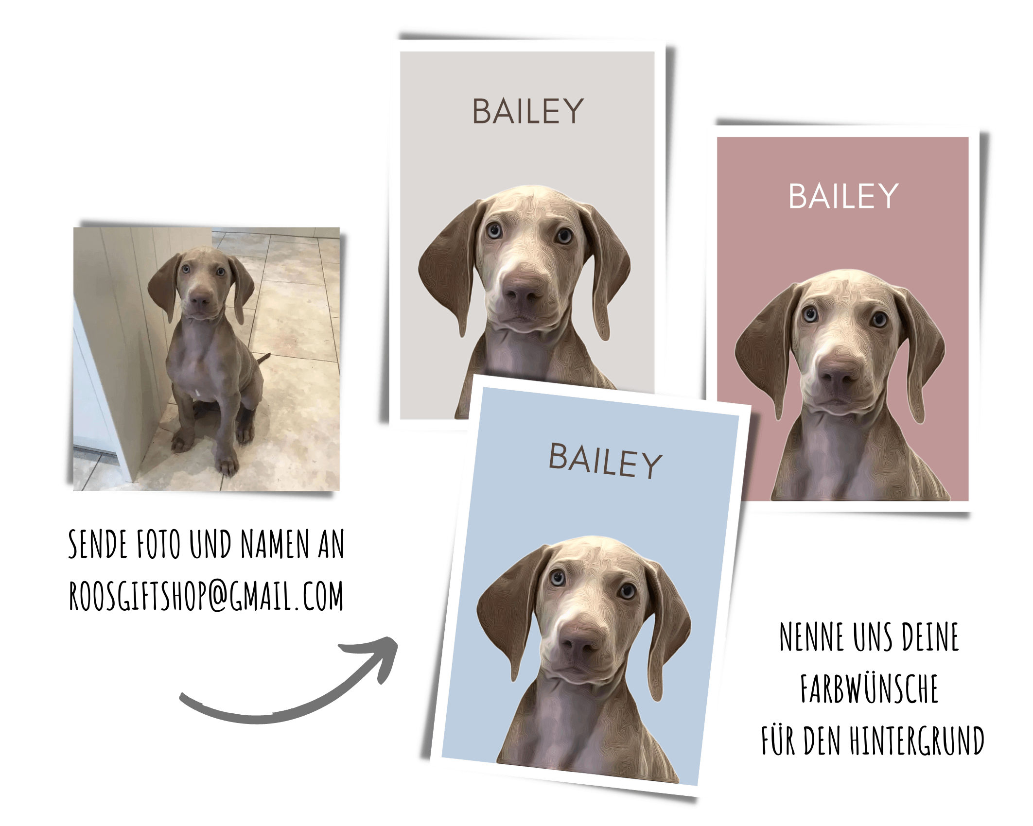 Poster | Portrait von Deinem Hund | nach Fotovorlage - Roo's Gift Shop