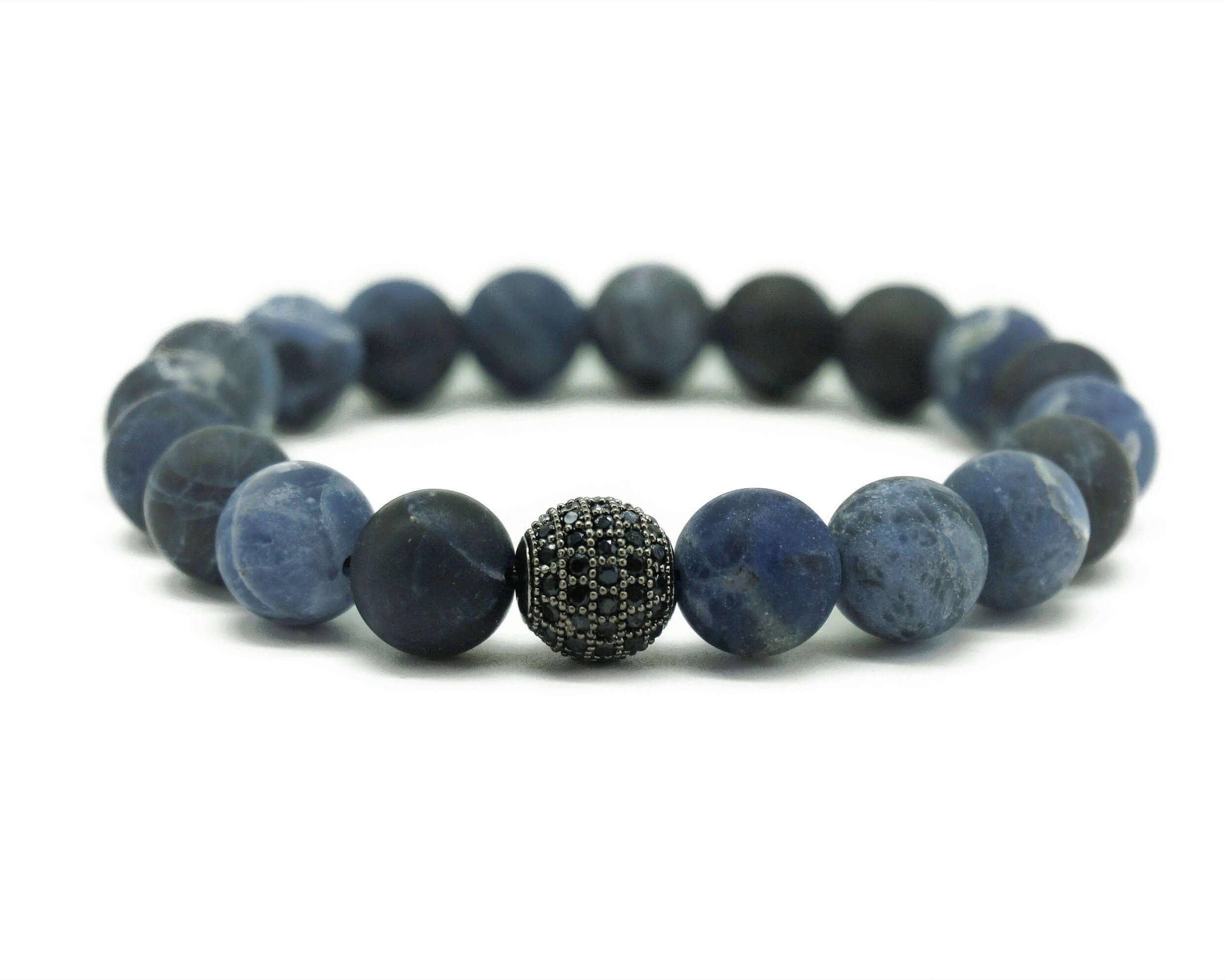 Armband | Perlenarmband | Sodalith | blau - Roo's Gift Shop