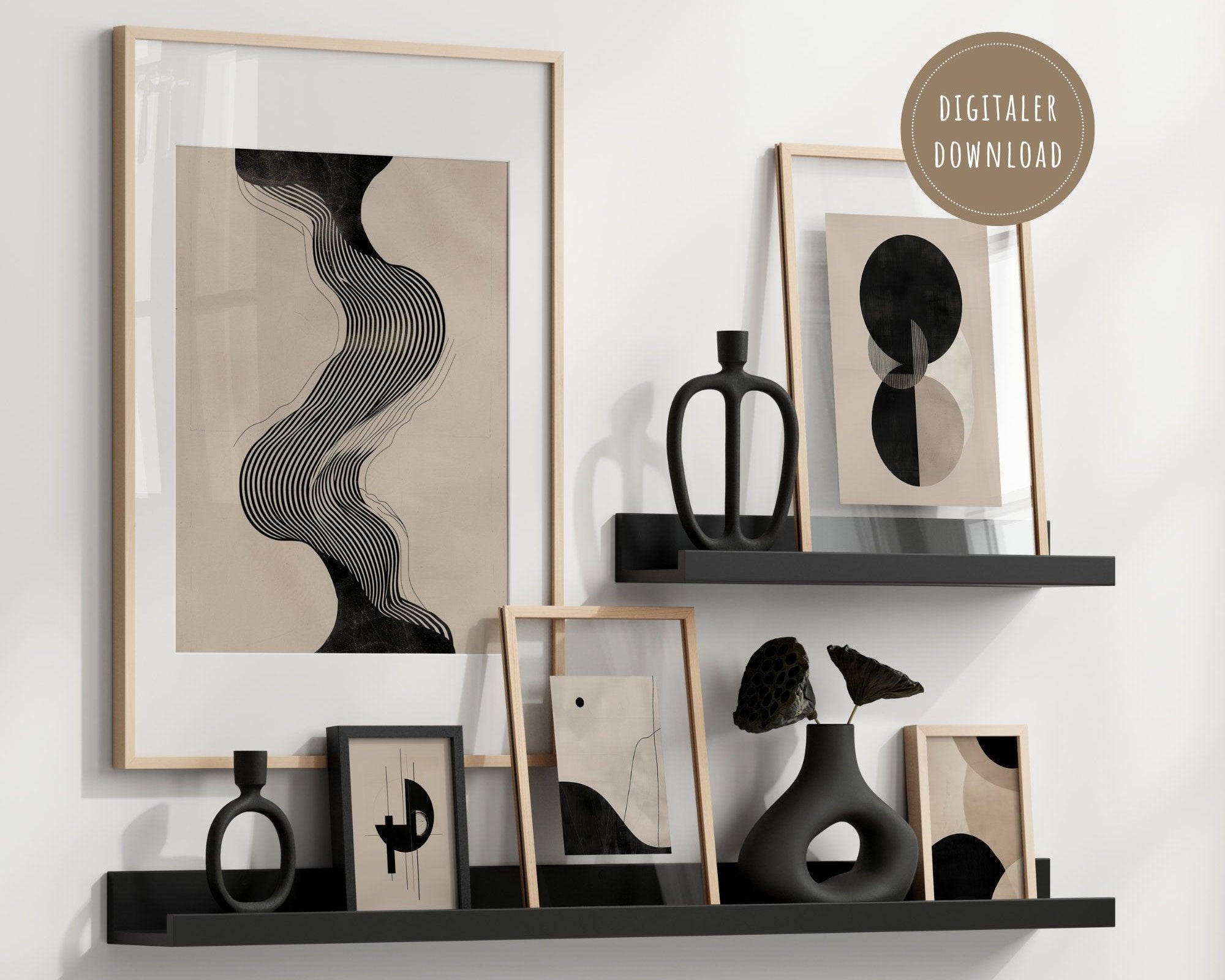 Boho Poster | Abstrakte Kunst | Japandi Style | digitaler download - Roo's Gift Shop