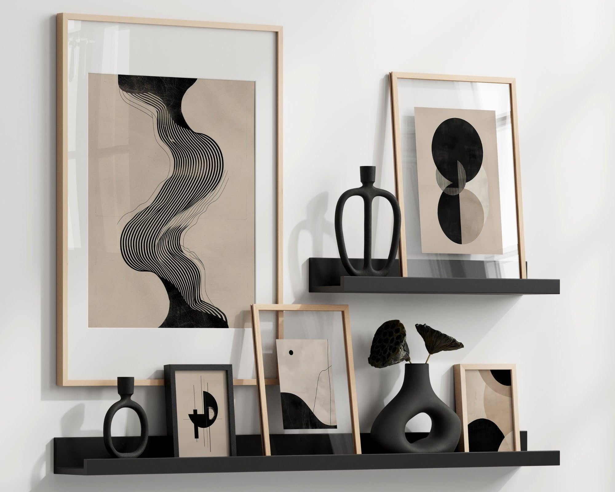 Boho Poster | Abstrakte Kunst | Japandi Style | digitaler download - Roo's Gift Shop