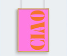 Ciao Typografie-Poster in Pink Orange | digitaler download - Roo's Gift Shop