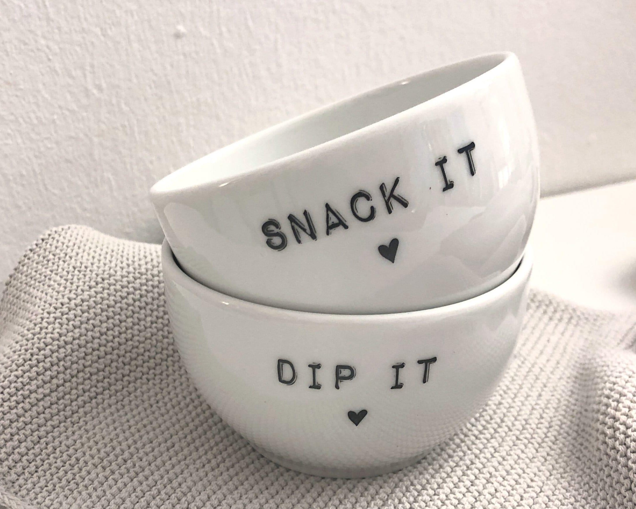 Dip Schälchen aus weißem Porzellan | Snack it | Dip it | Olio | Cheese - Roo's Gift Shop