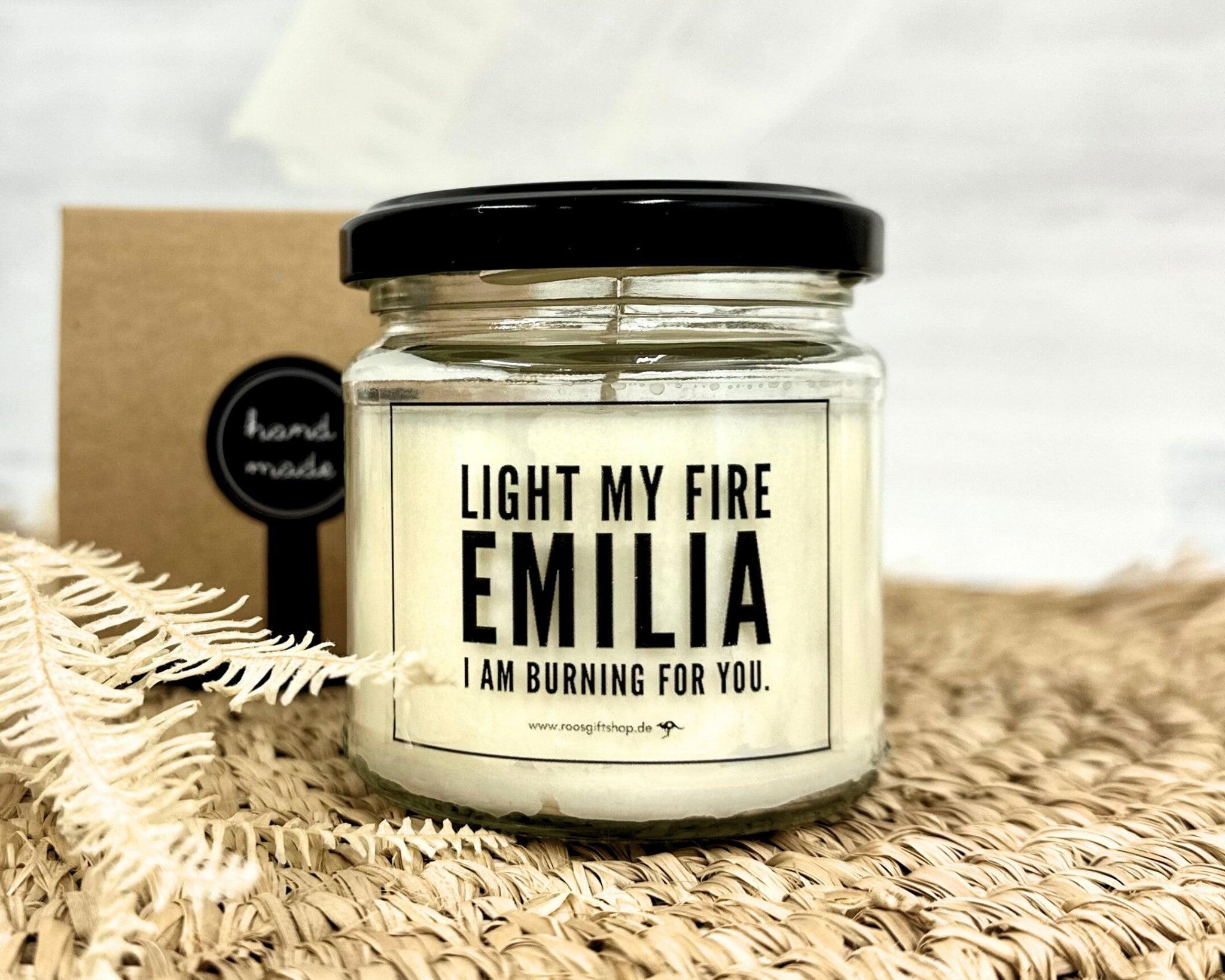 Duftkerze im Glas | Name | Personalisiert | Light my fire | I Am Burning for You - Roo's Gift Shop