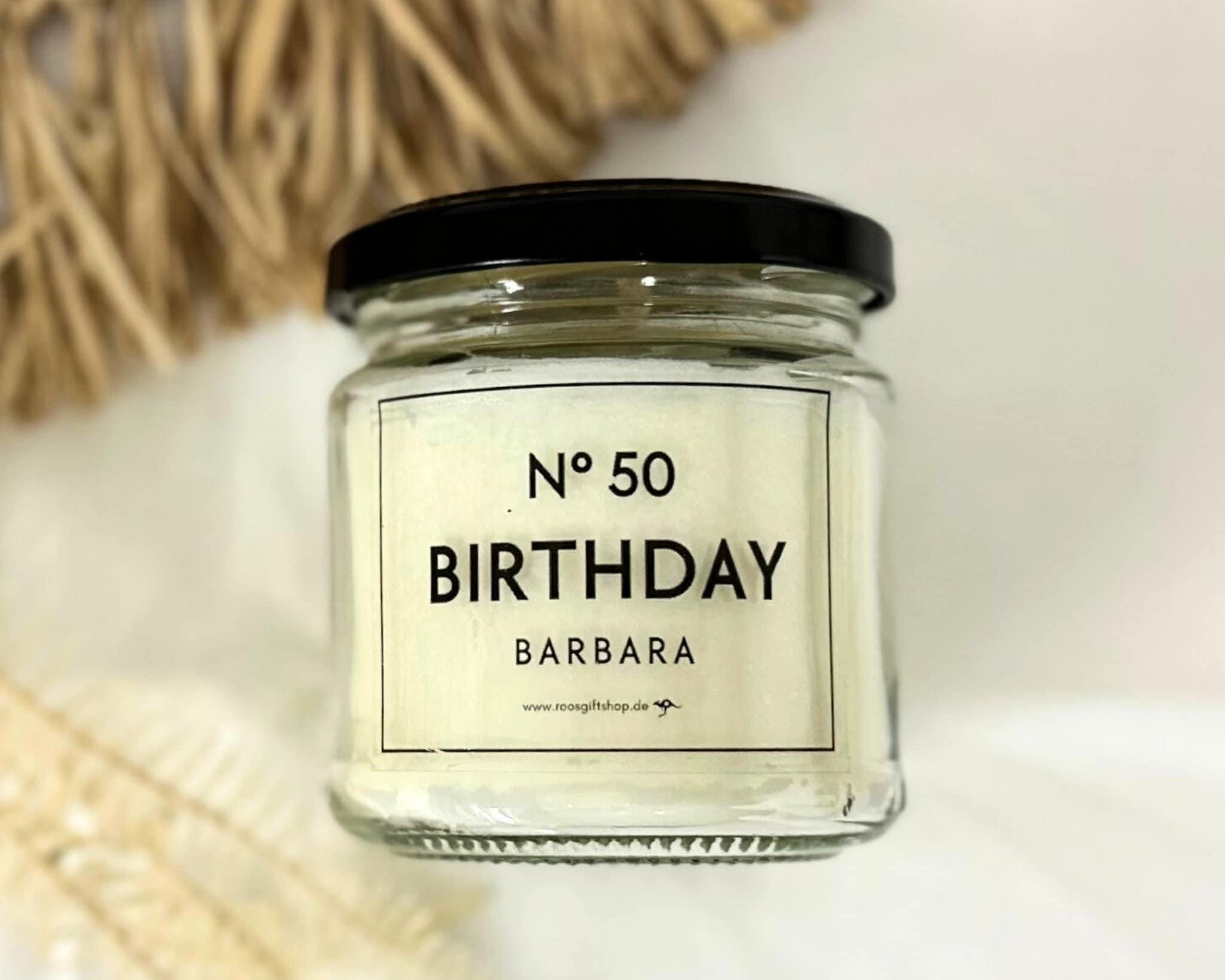 Duftkerze im Glas | Name | Personalisiert | Runder Geburtstag - Roo's Gift Shop