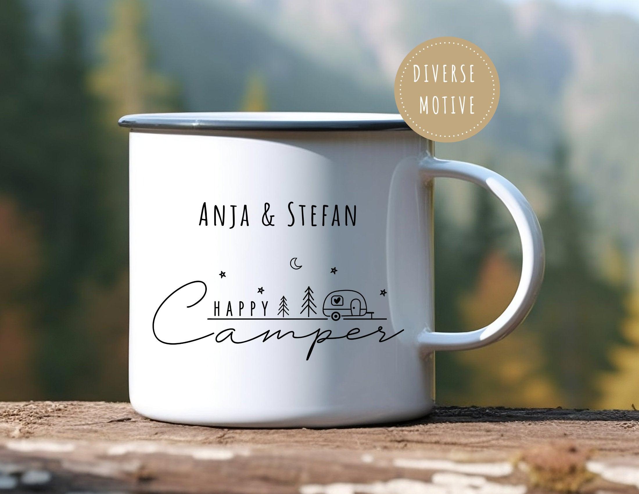 Emaille Tasse | Camping | personalisiert | Camping Crew - Roo's Gift Shop