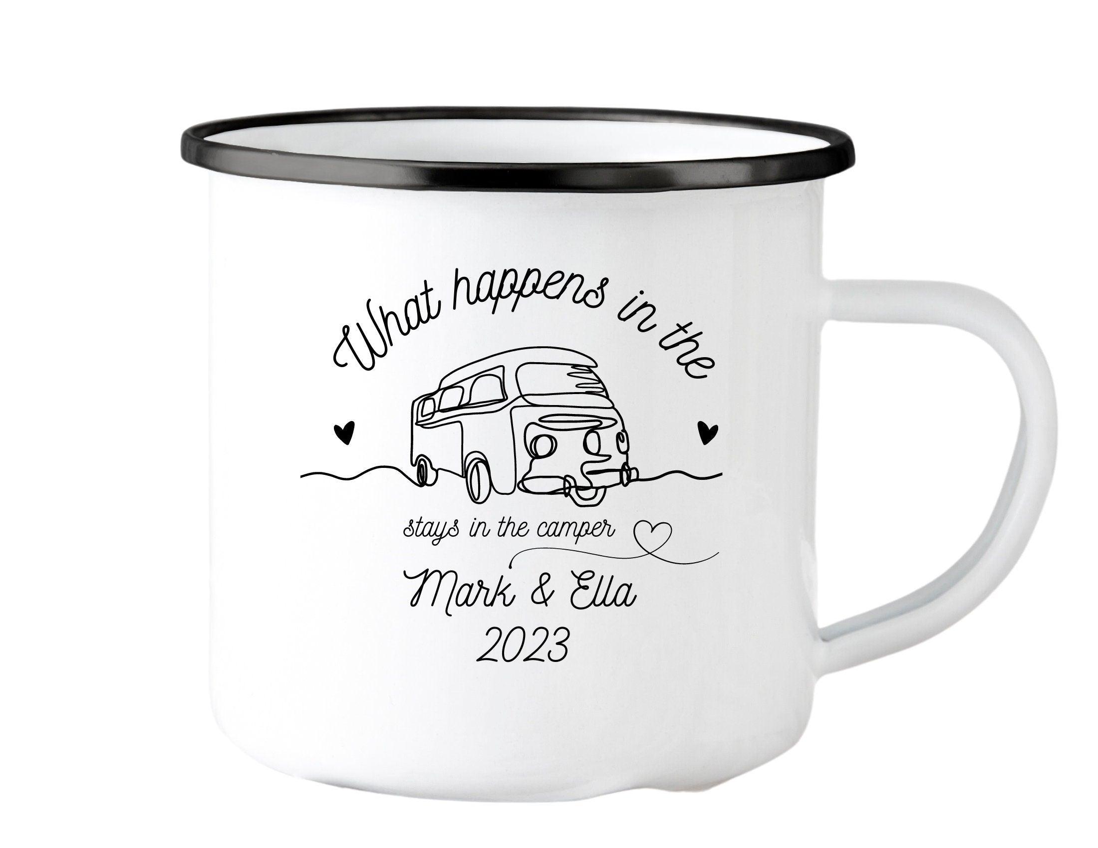 Emaille Tasse | Camping | personalisiert | Camping Crew - Roo's Gift Shop