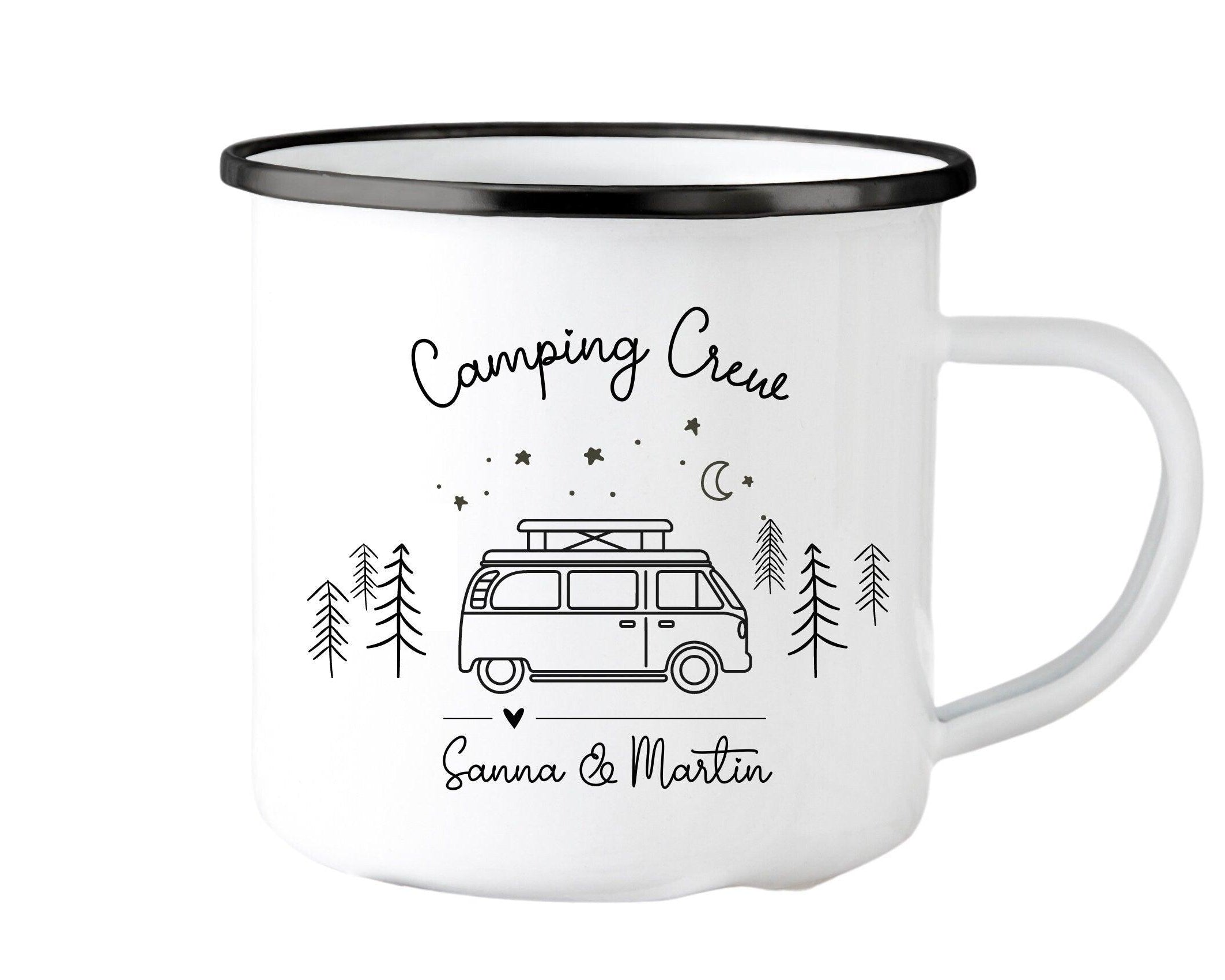 Emaille Tasse | Camping | personalisiert | Camping Crew - Roo's Gift Shop