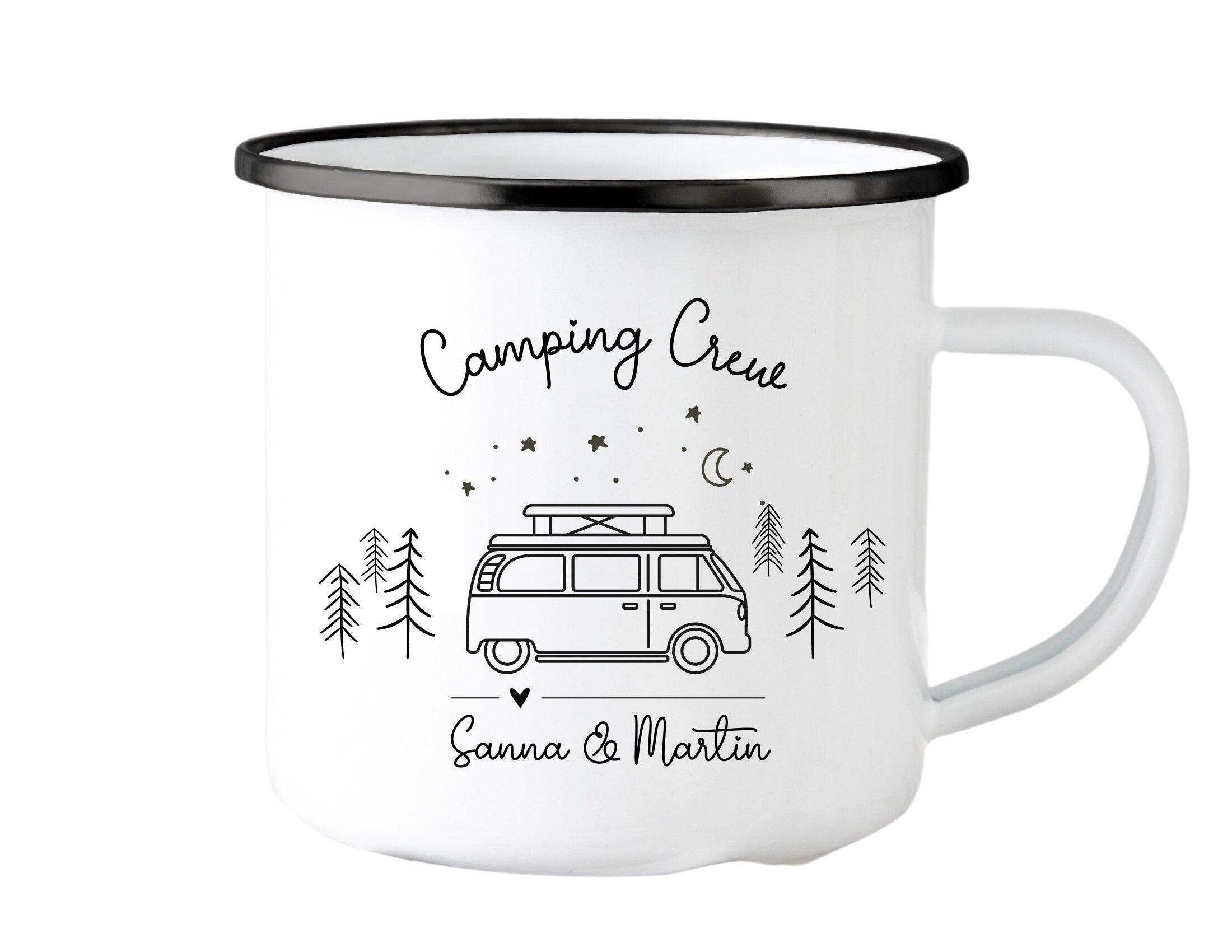 Emaille Tasse | Camping | personalisiert | Camping Crew - Roo's Gift Shop