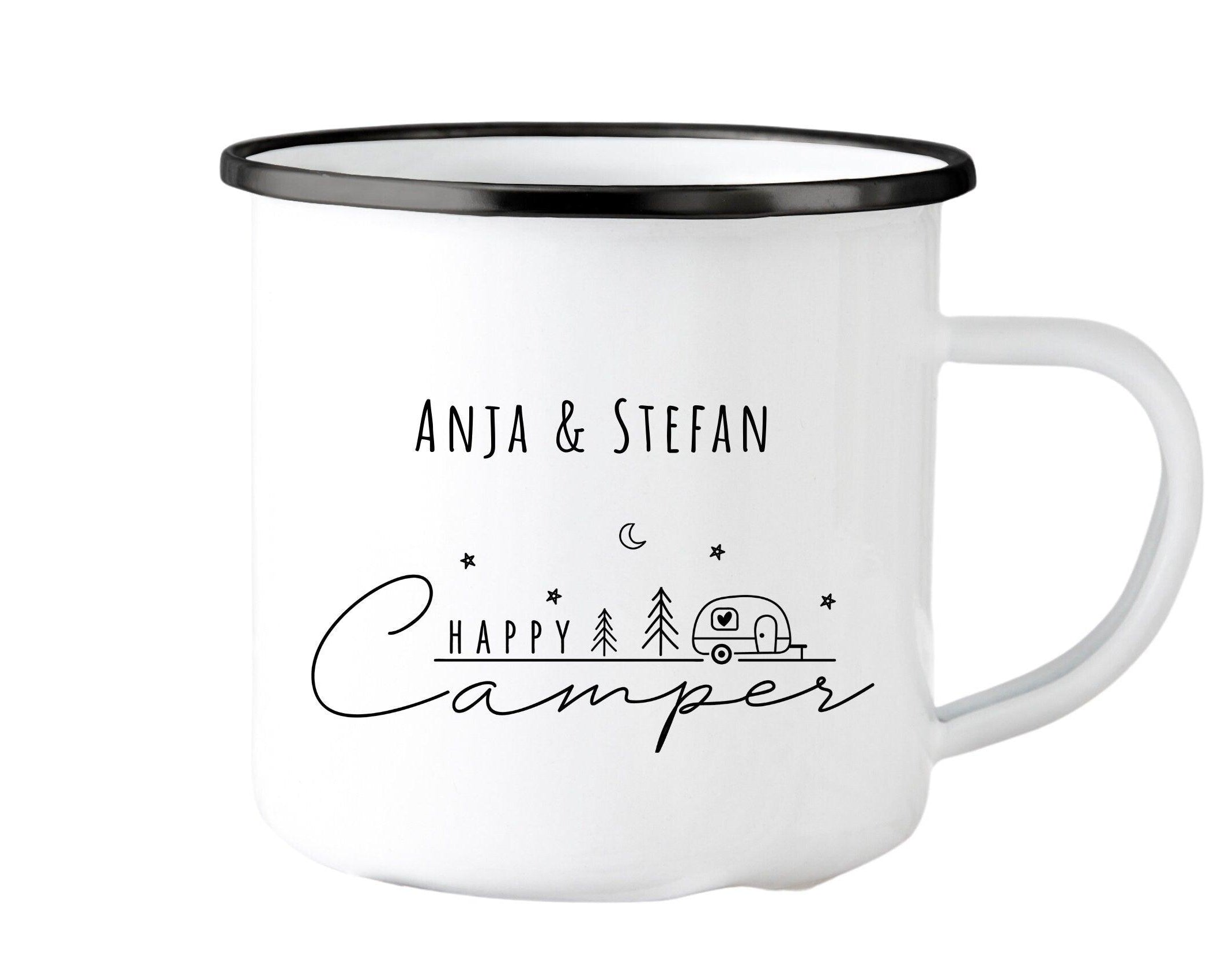 Emaille Tasse | Camping | personalisiert | Camping Crew - Roo's Gift Shop
