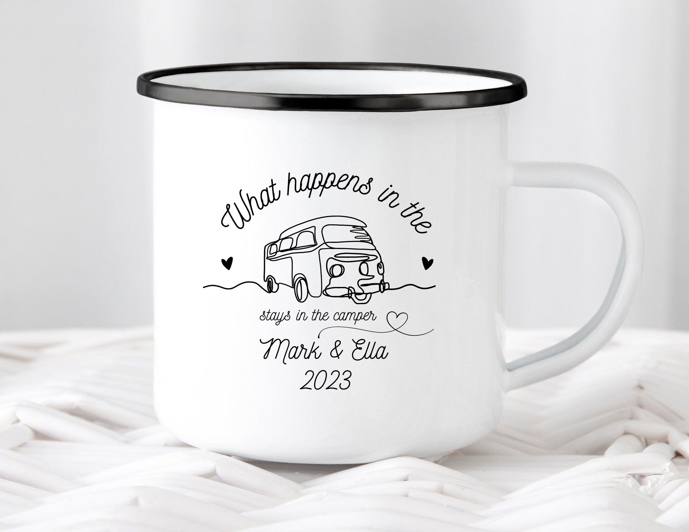 Emaille Tasse | Camping | personalisiert | Camping Crew - Roo's Gift Shop