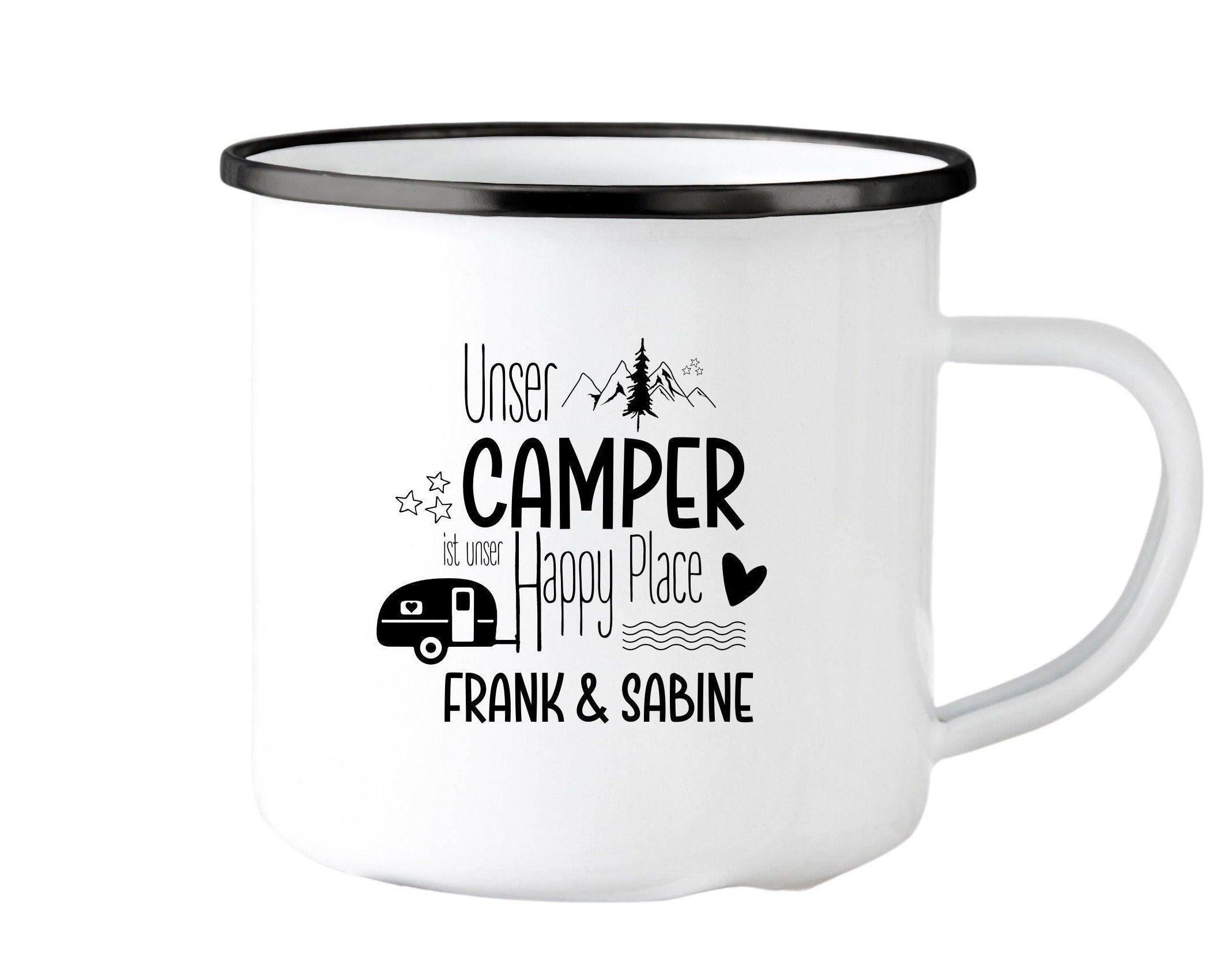 Emaille Tasse | Camping | personalisiert | Camping Crew - Roo's Gift Shop