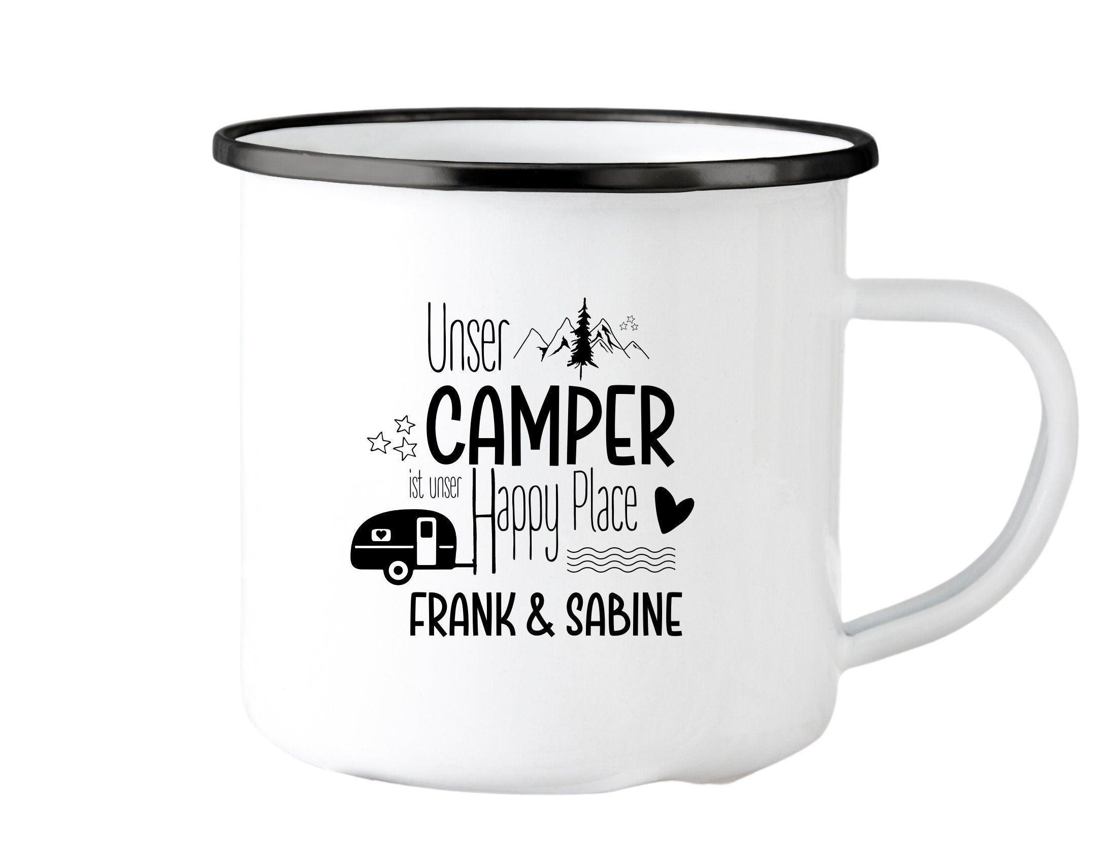 Emaille Tasse | Camping | personalisiert | Camping Crew - Roo's Gift Shop