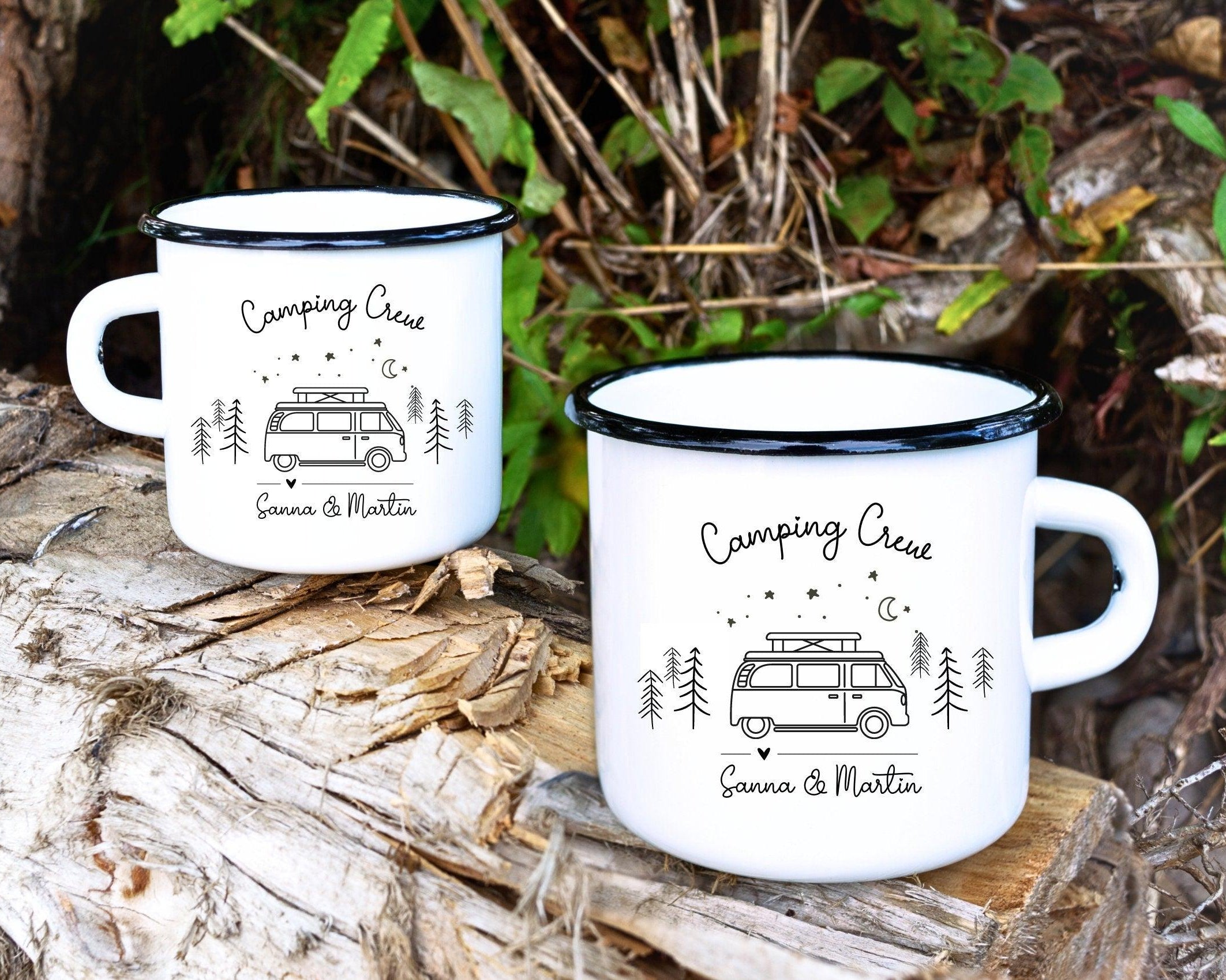 Emaille Tasse | Camping | personalisiert | Camping Crew - Roo's Gift Shop