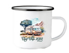 Emaille Tasse | Camping | personalisiert | Retro VW-Bulli - Roo's Gift Shop