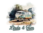 Emaille Tasse | Camping | personalisiert | Retro VW-Bulli - Roo's Gift Shop