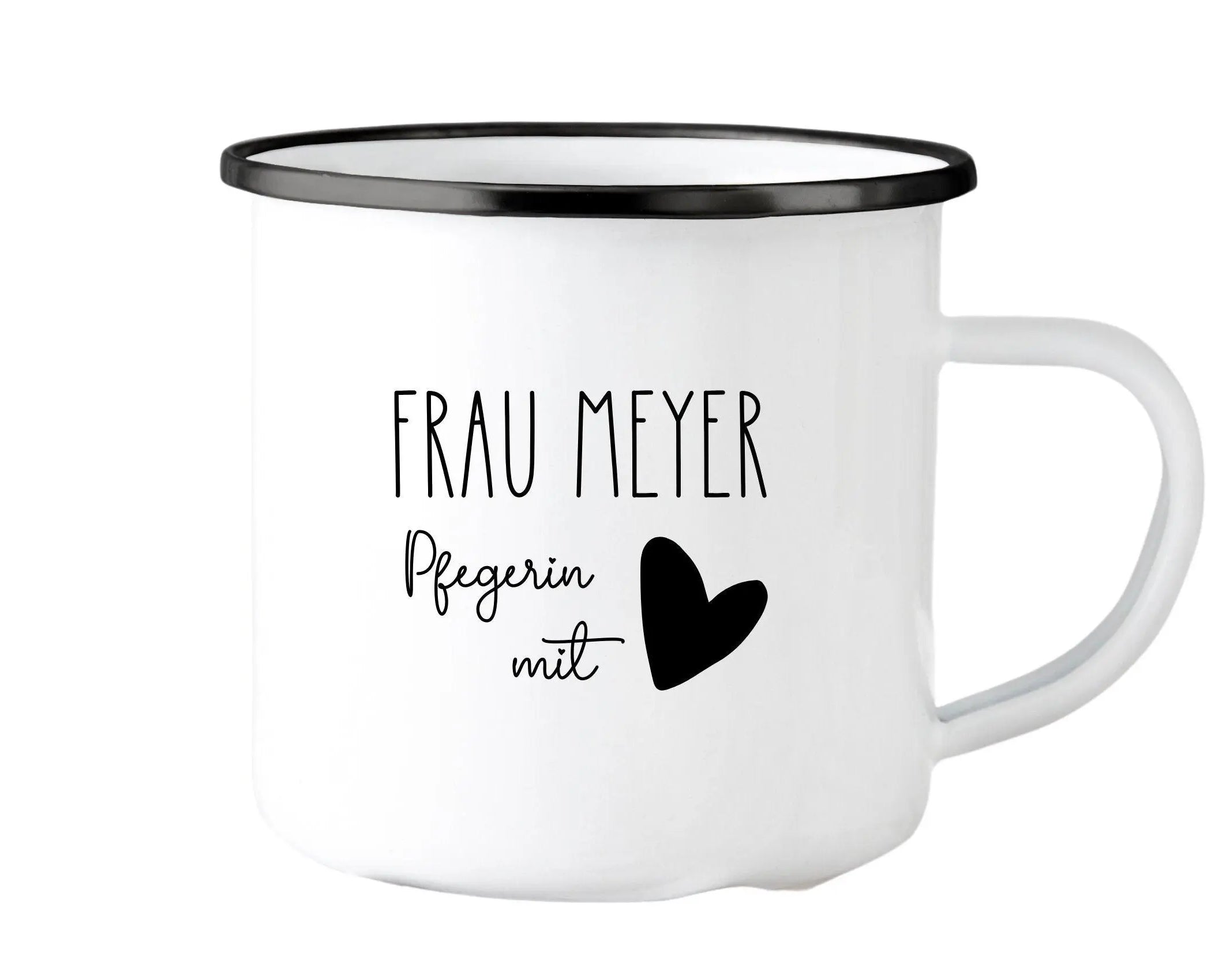 Emaille Tasse | Lehrerin mit Herz | Abschiedsgeschenk - Roo's Gift Shop