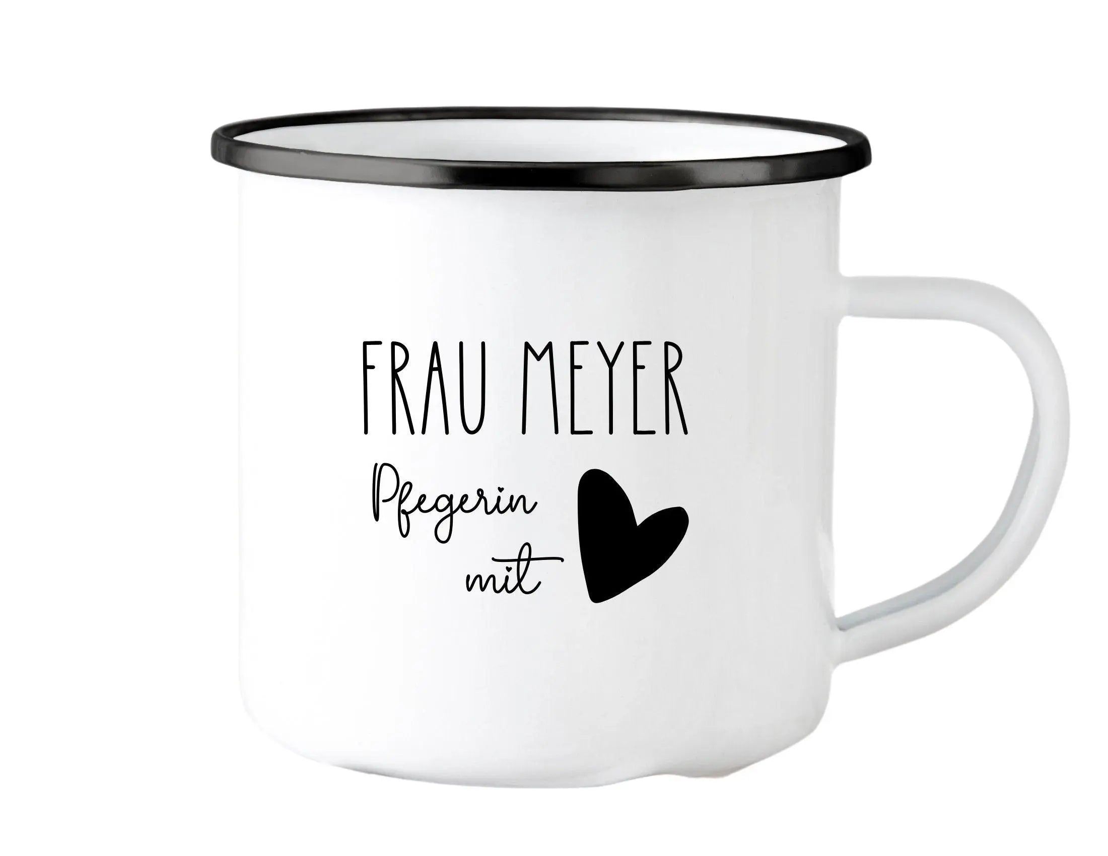 Emaille Tasse | Lehrerin mit Herz | Abschiedsgeschenk - Roo's Gift Shop