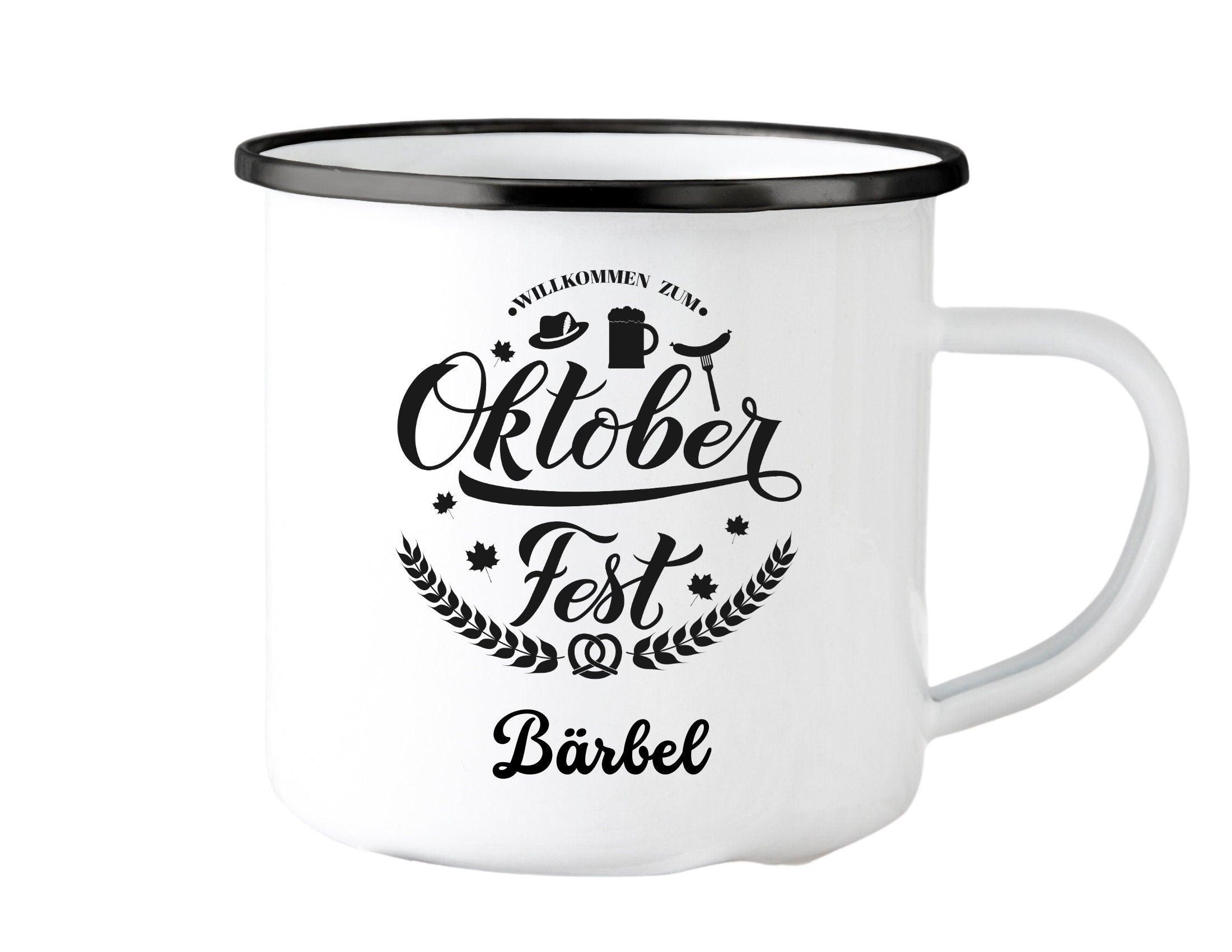 Emaille Tasse | Oktoberfest | personalisiert - Roo's Gift Shop