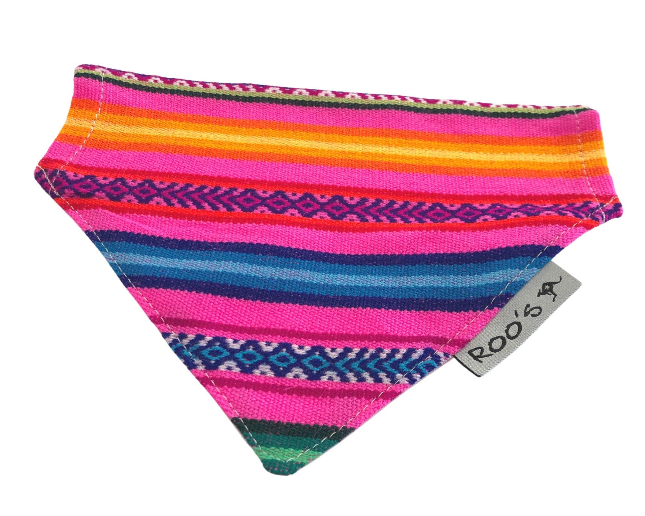Ethno Halstuch "Love Lima" | neon pink | Bandana für Hunde - Roo's Gift Shop