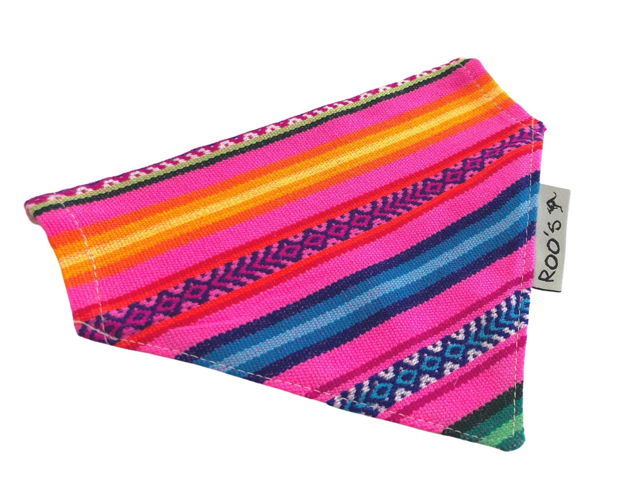 Ethno Halstuch "Love Lima" | neon pink | Bandana für Hunde - Roo's Gift Shop