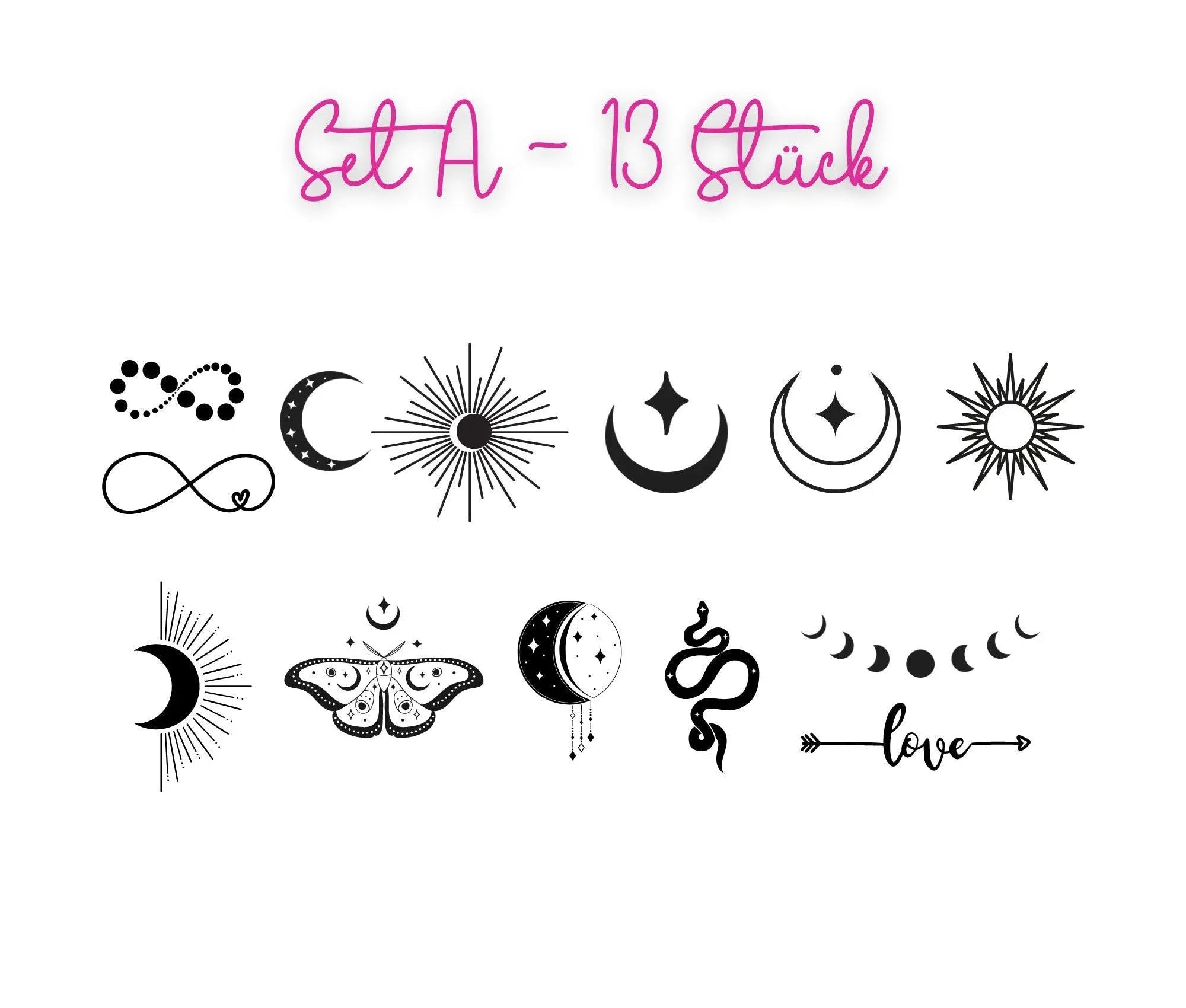 Finger Tattoos | temporäre Mini Tattoos | diverse Motive - Roo's Gift Shop