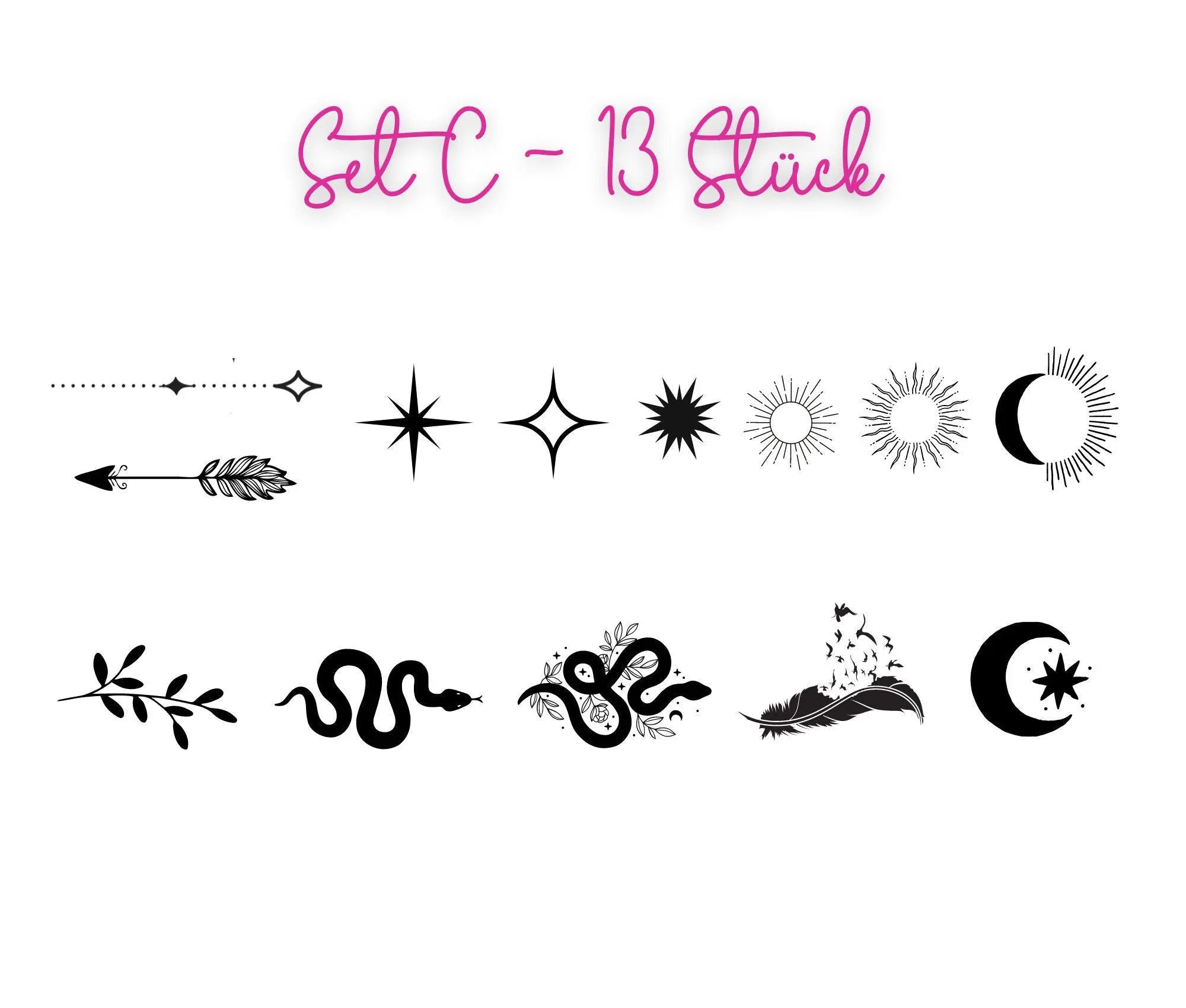 Finger Tattoos | temporäre Mini Tattoos | diverse Motive - Roo's Gift Shop