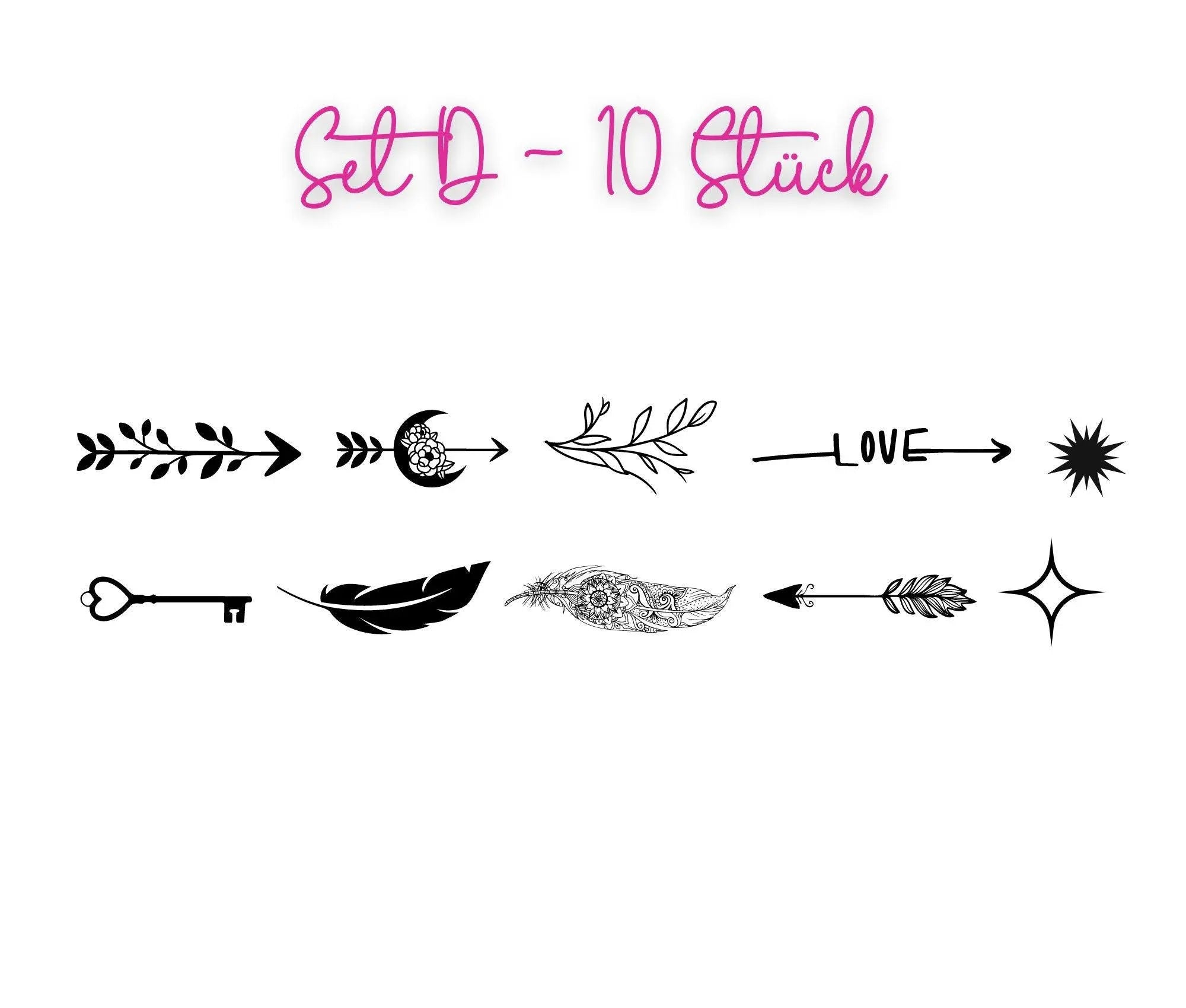 Finger Tattoos | temporäre Mini Tattoos | diverse Motive - Roo's Gift Shop