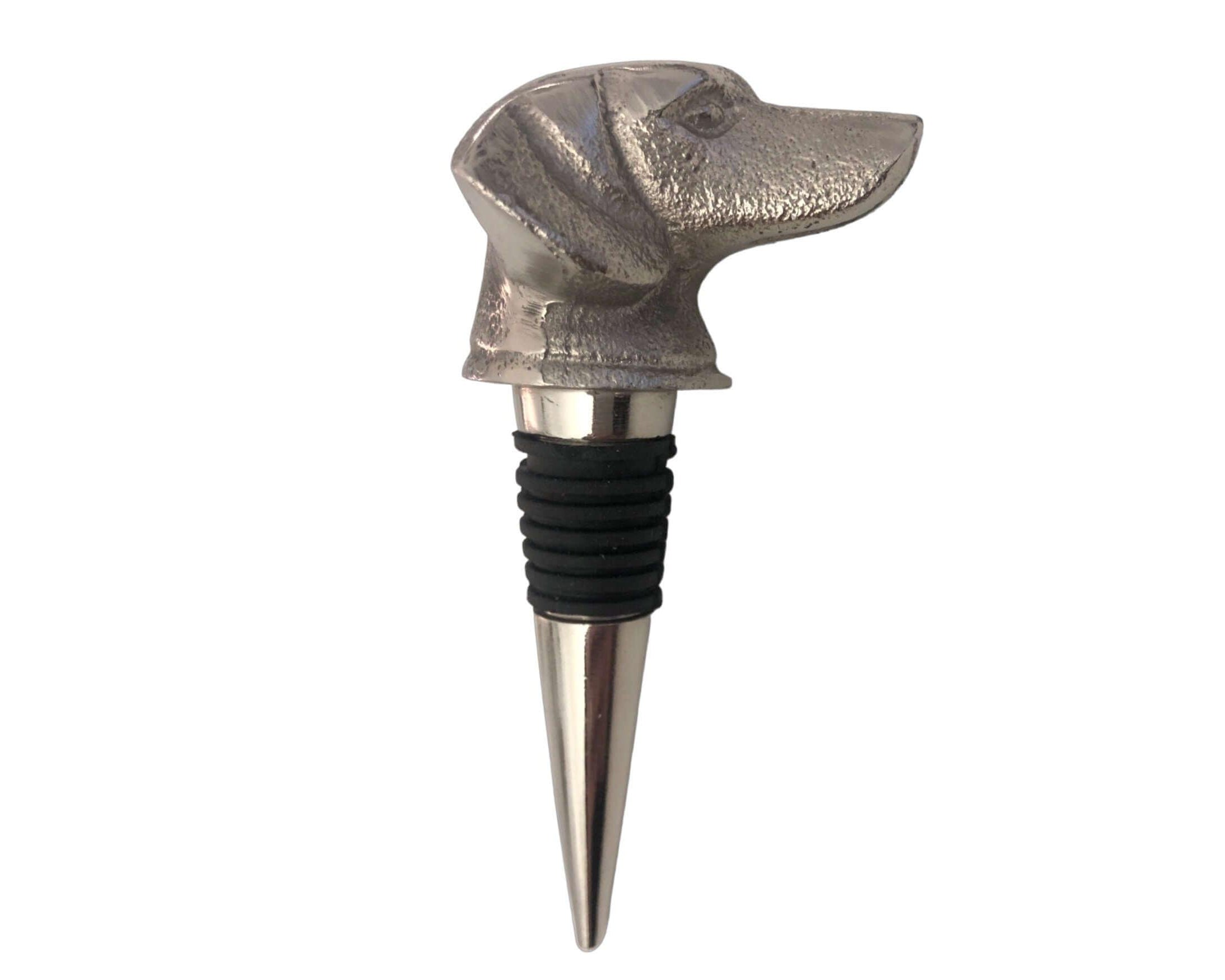 Flaschenverschluss | Stöpsel | Hund | silber - Roo's Gift Shop