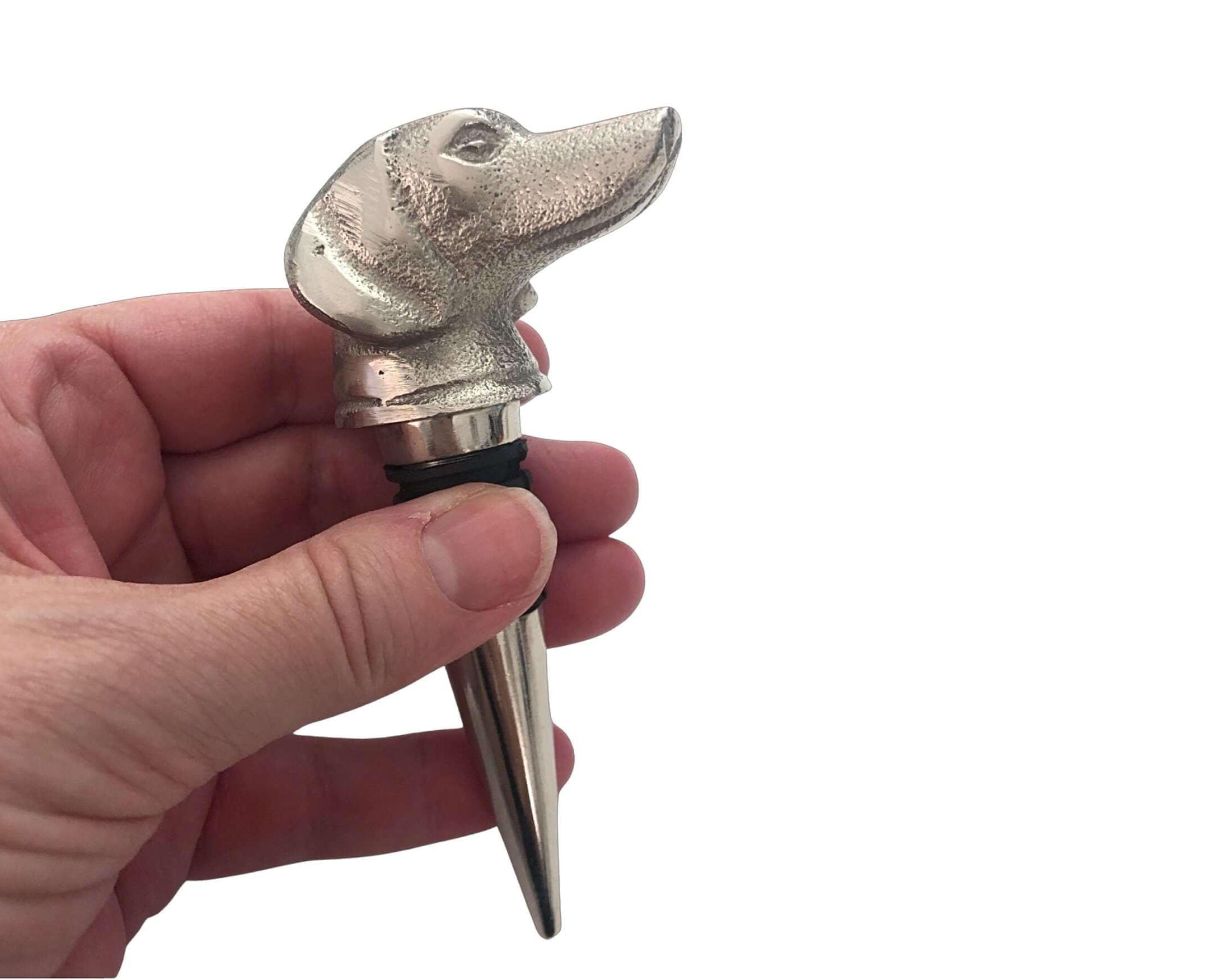 Flaschenverschluss | Stöpsel | Hund | silber - Roo's Gift Shop