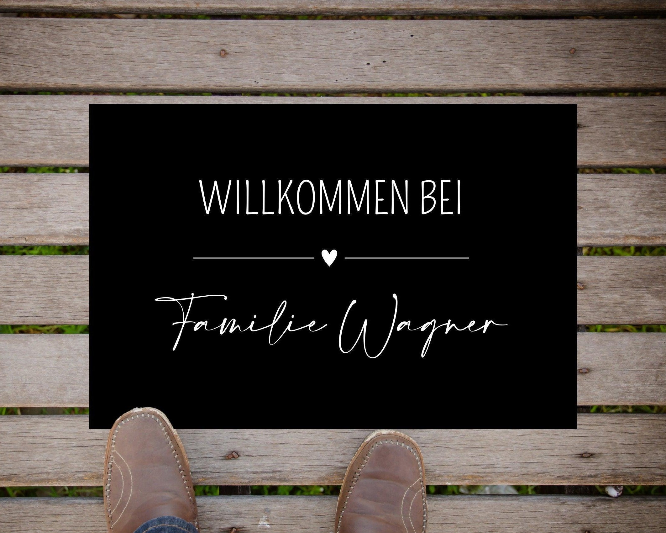 Fußmatte Familie | Personalisierter Fußabtreter Namen - Roo's Gift Shop