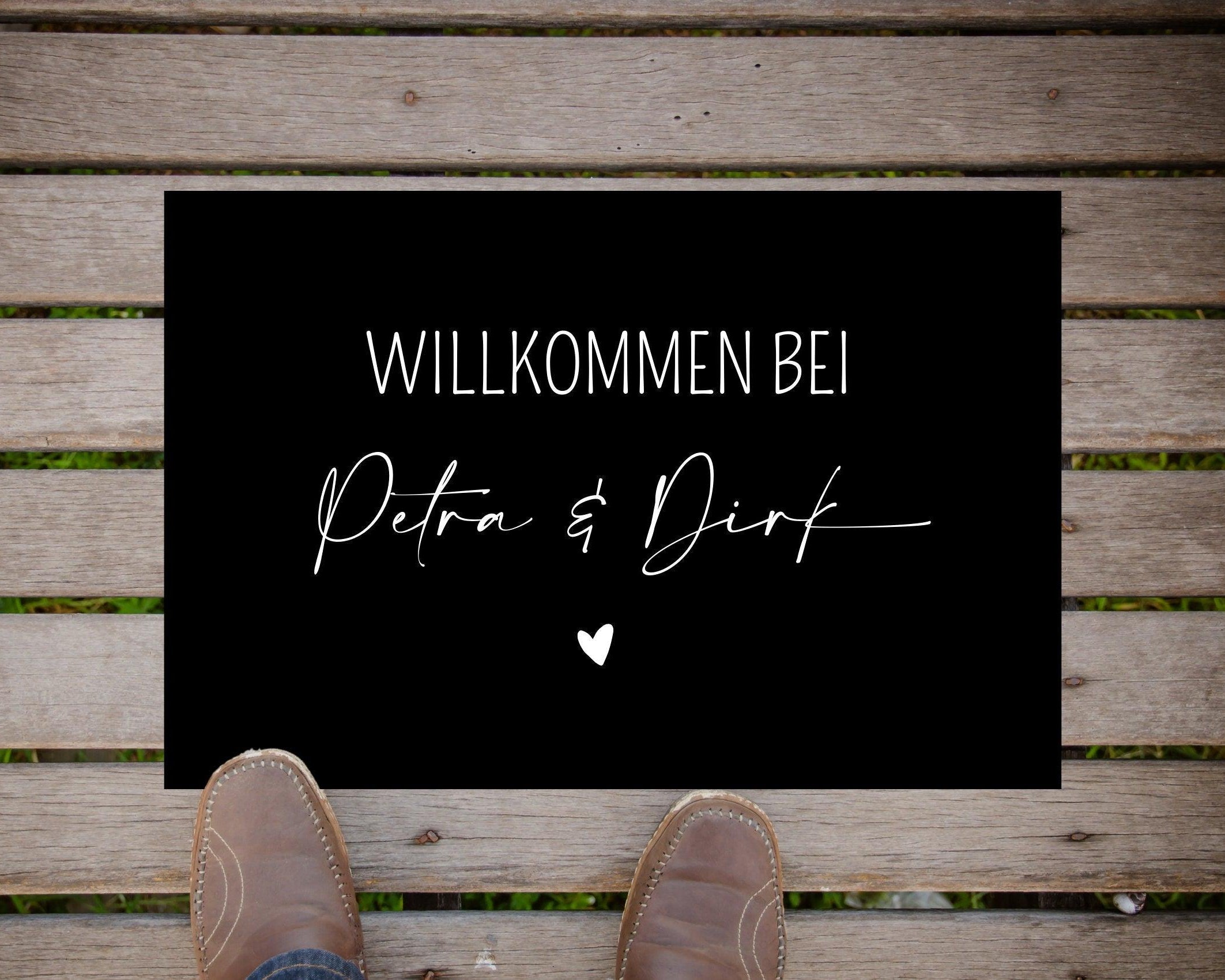 Fußmatte für Paare | Personalisierter Fußabtreter Hochzeit - Roo's Gift Shop