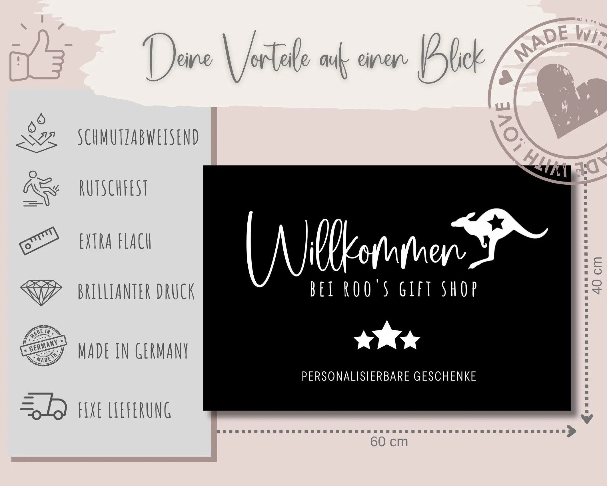Fußmatte für Paare | Personalisierter Fußabtreter Hochzeit - Roo's Gift Shop