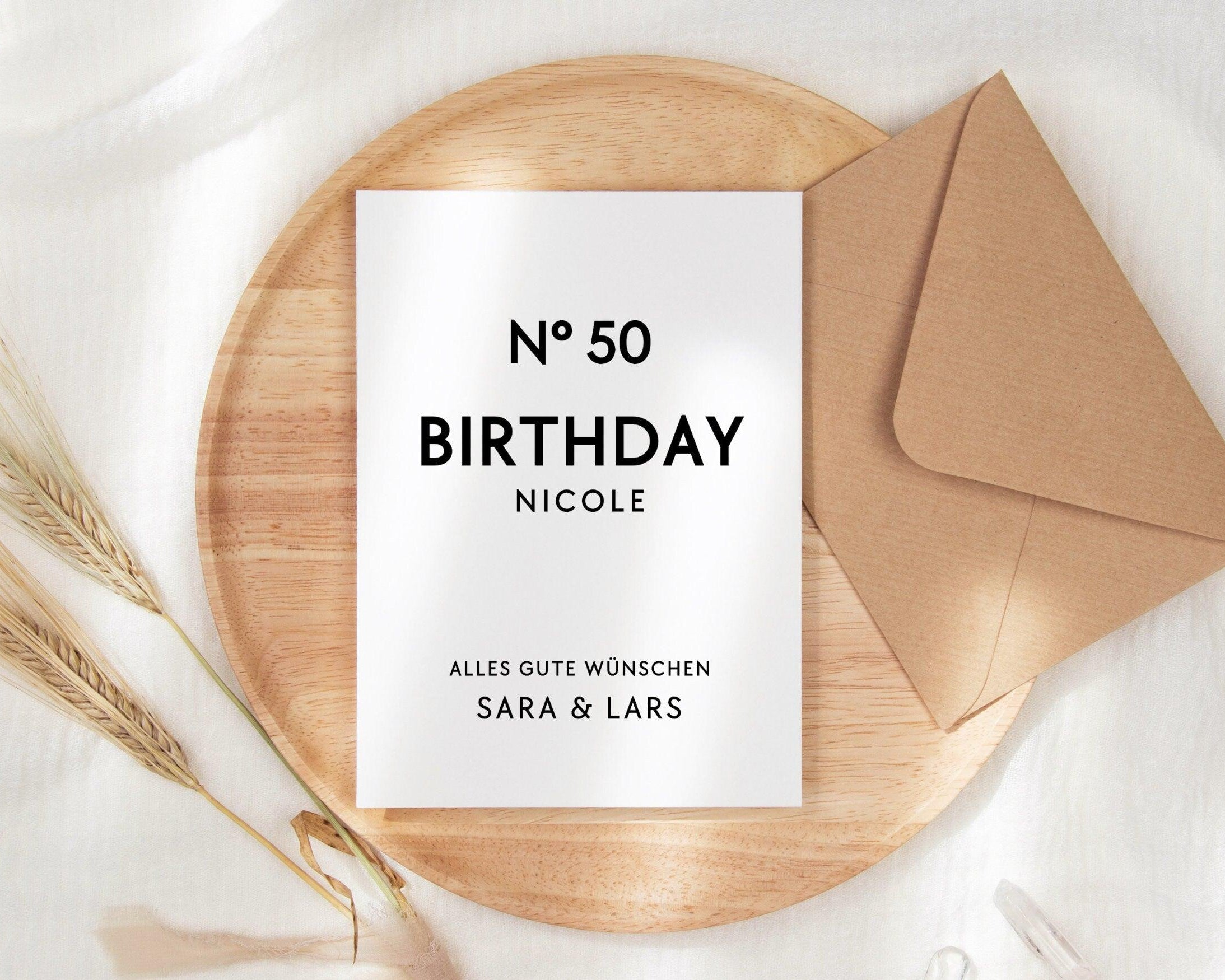 Geburtstagskarte | personalisierte Karte Geburtstag | A6 | Kraftpapierumschlag - Roo's Gift Shop