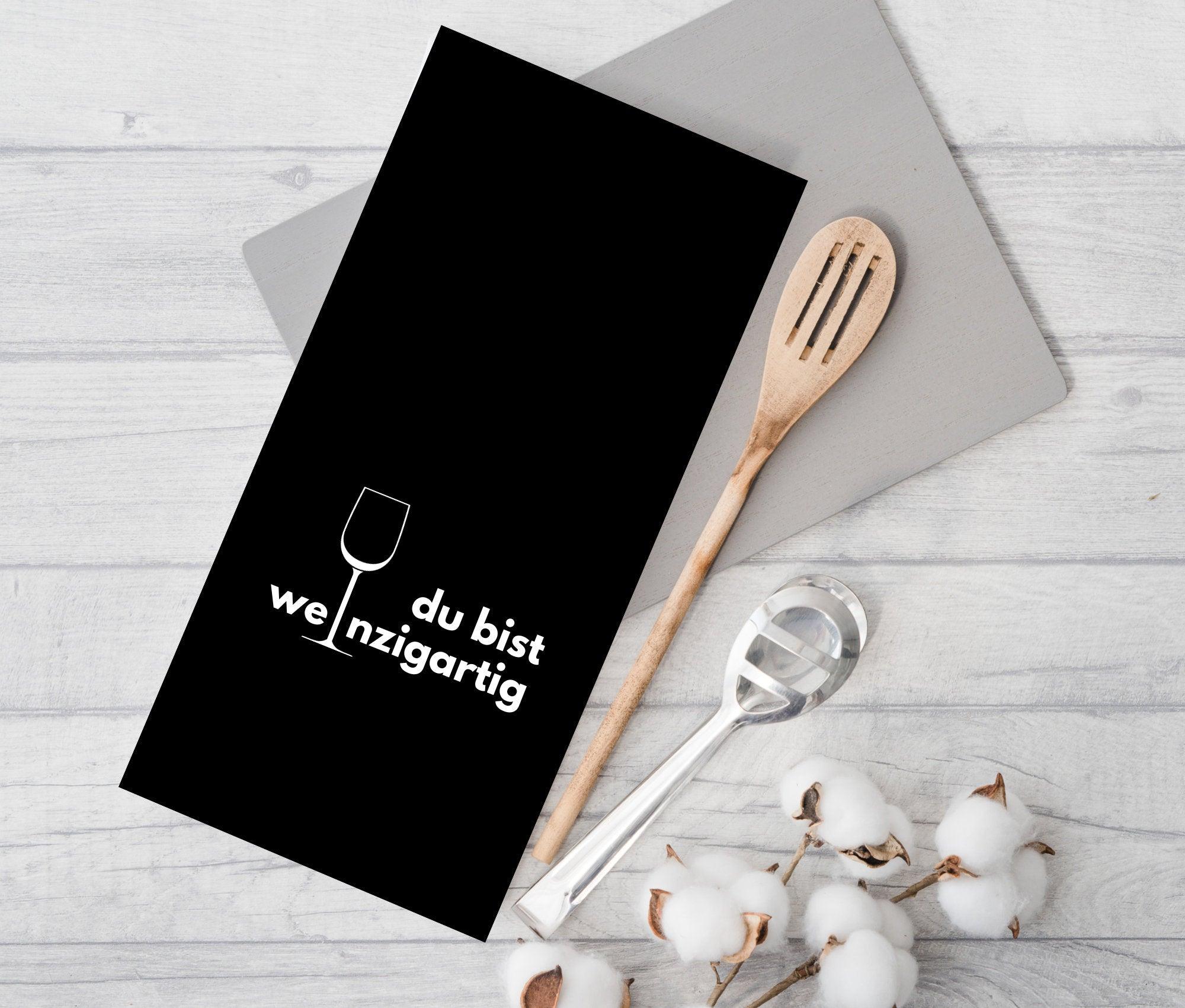 Geschirrtuch | Du bist weinzigartig | lustiger Spruch - Roo's Gift Shop