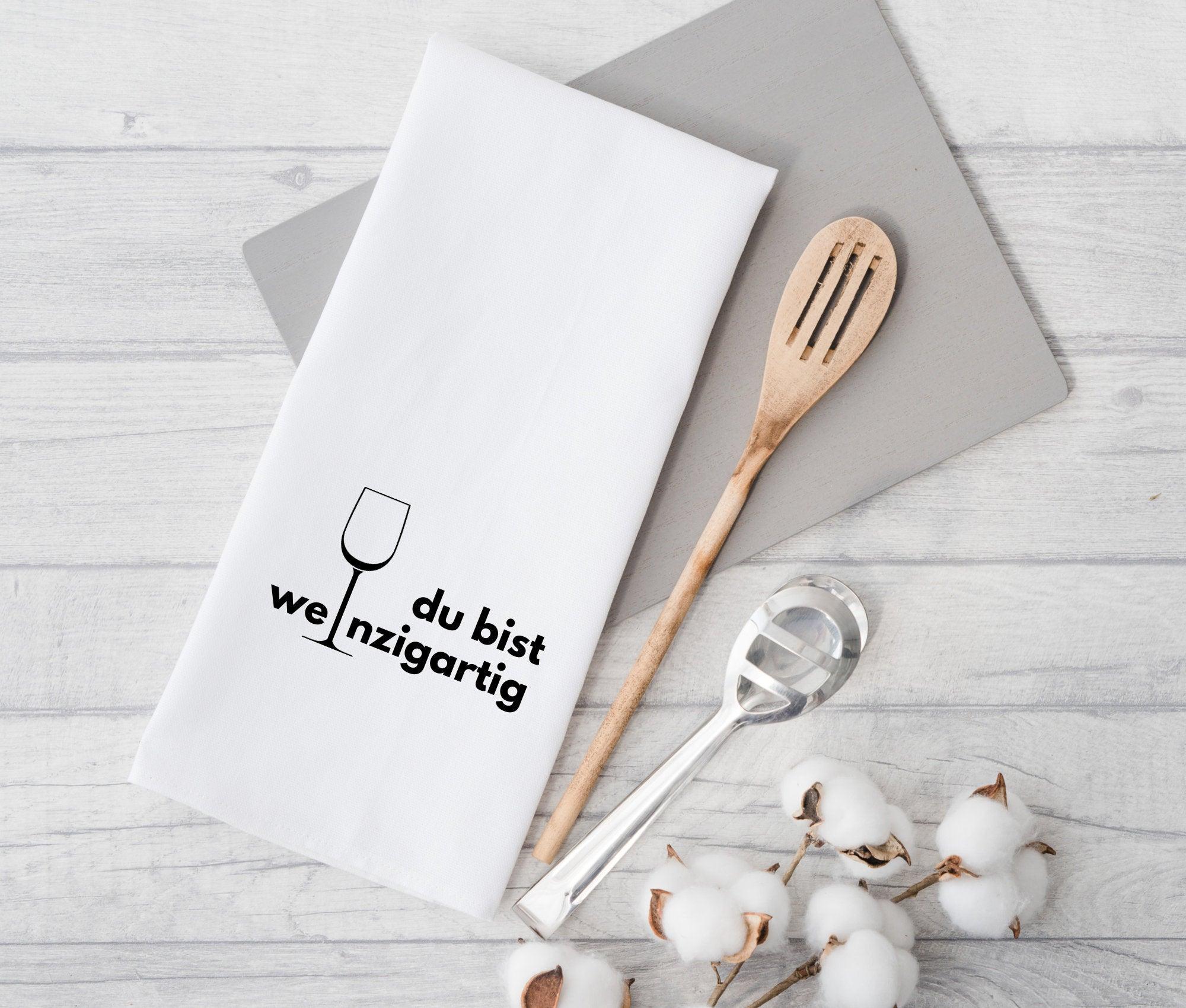 Geschirrtuch | Du bist weinzigartig | lustiger Spruch - Roo's Gift Shop
