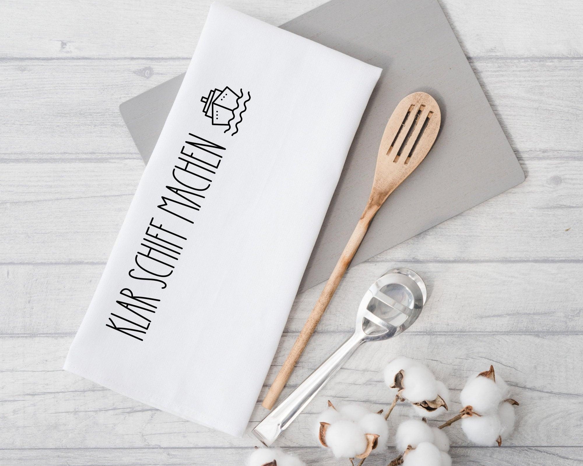 Geschirrtuch | Klar Schiff machen | maritim - Roo's Gift Shop