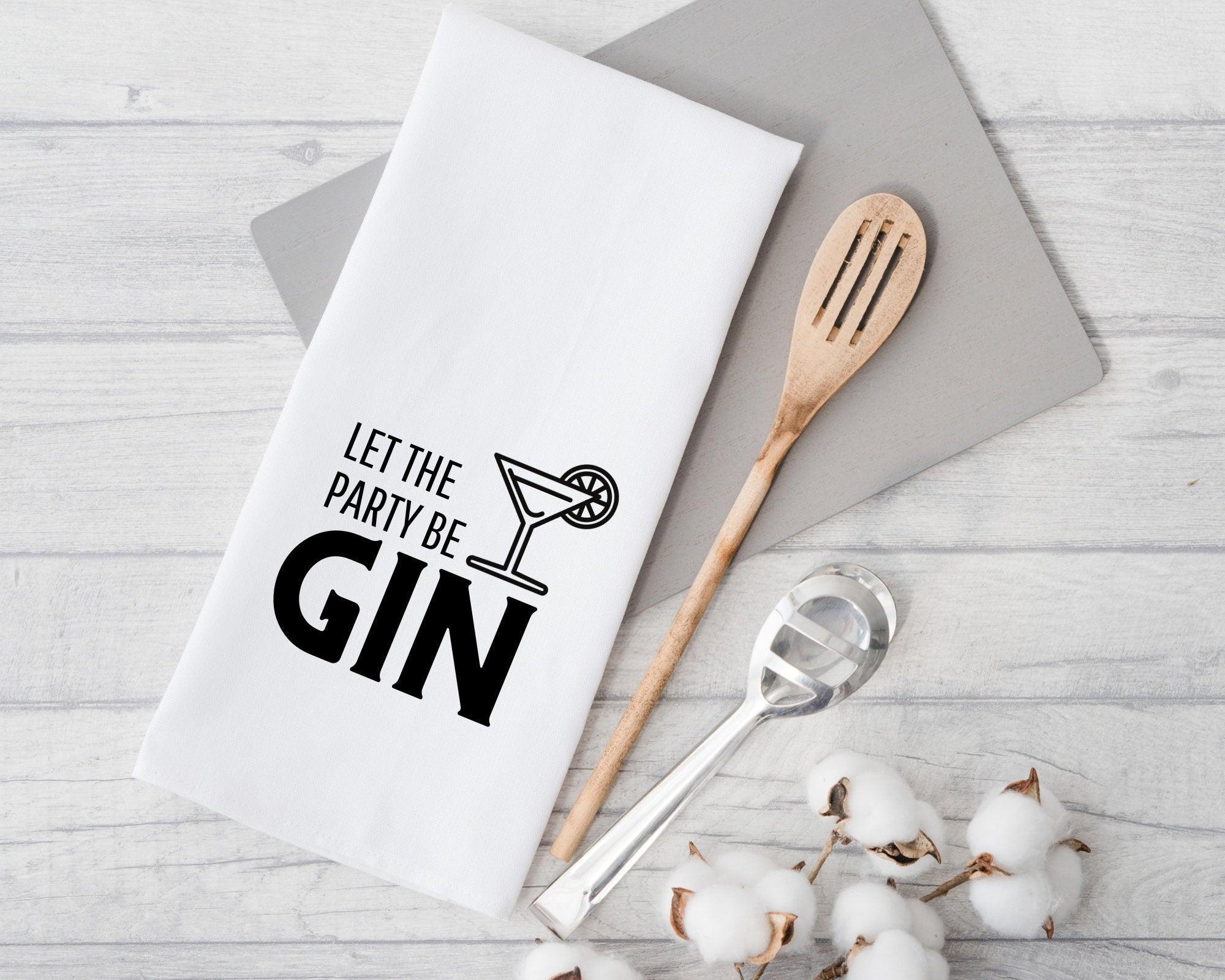 Geschirrtuch | Let the Party be Gin | lustiger Spruch - Roo's Gift Shop