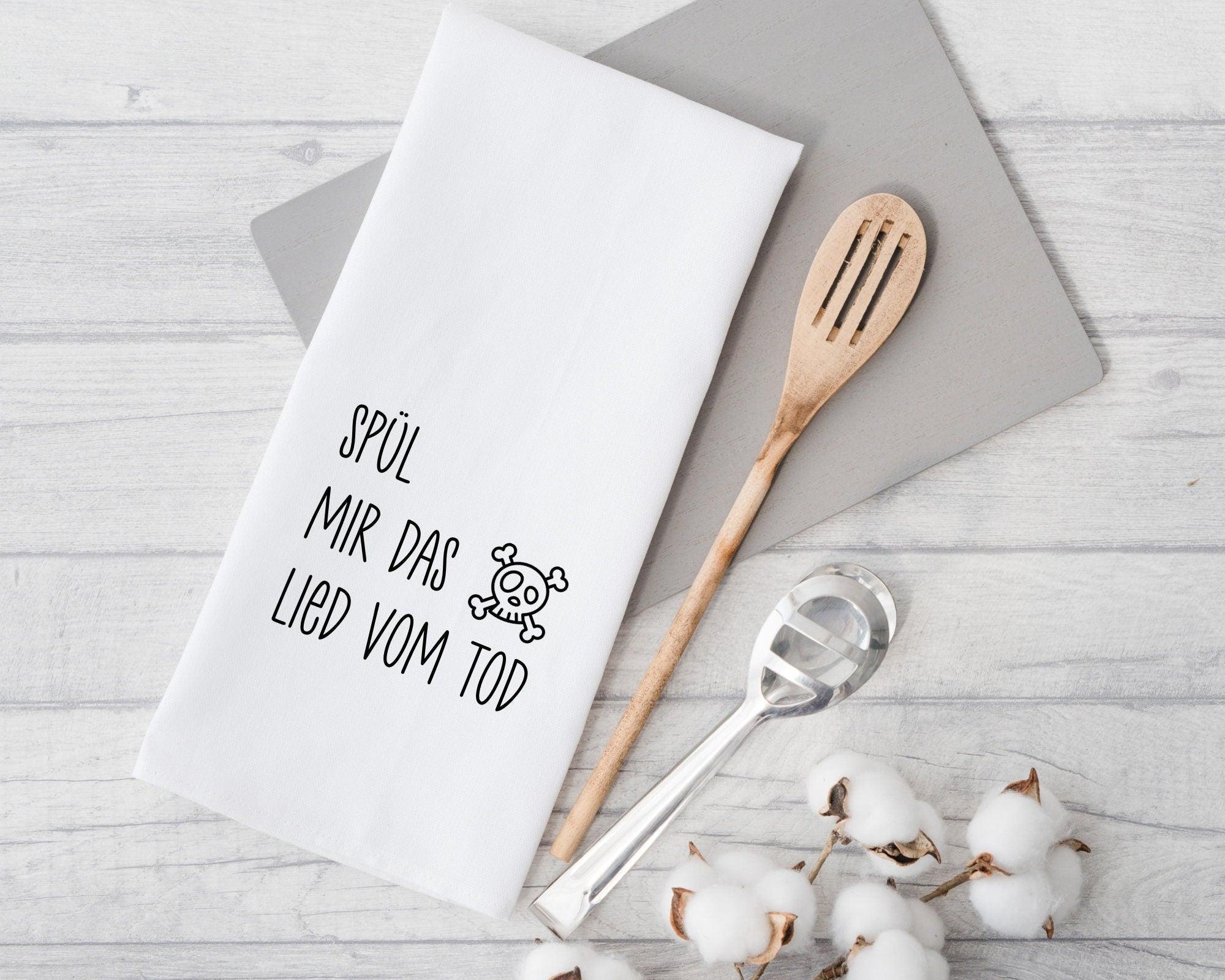 Geschirrtuch | Spül mir das Lied vom Tod | lustiger Spruch - Roo's Gift Shop