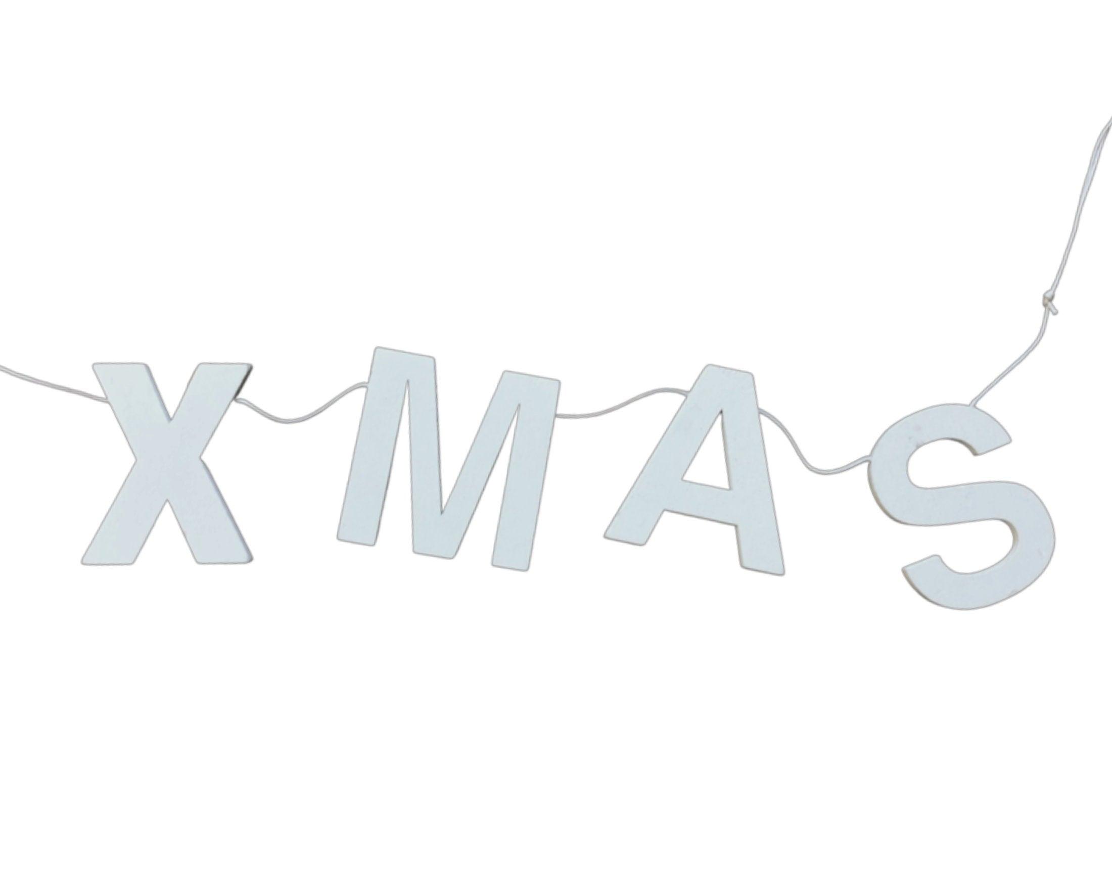 Girlande Holzbuchstaben XMAS | zum Hängen | weiß | 90 cm - Roo's Gift Shop