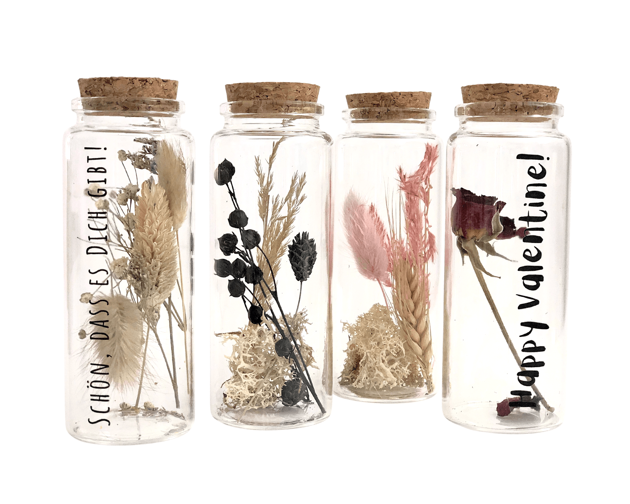 Glasflasche Trockenblumen | Geschenk Hochzeit Geld - Roo's Gift Shop