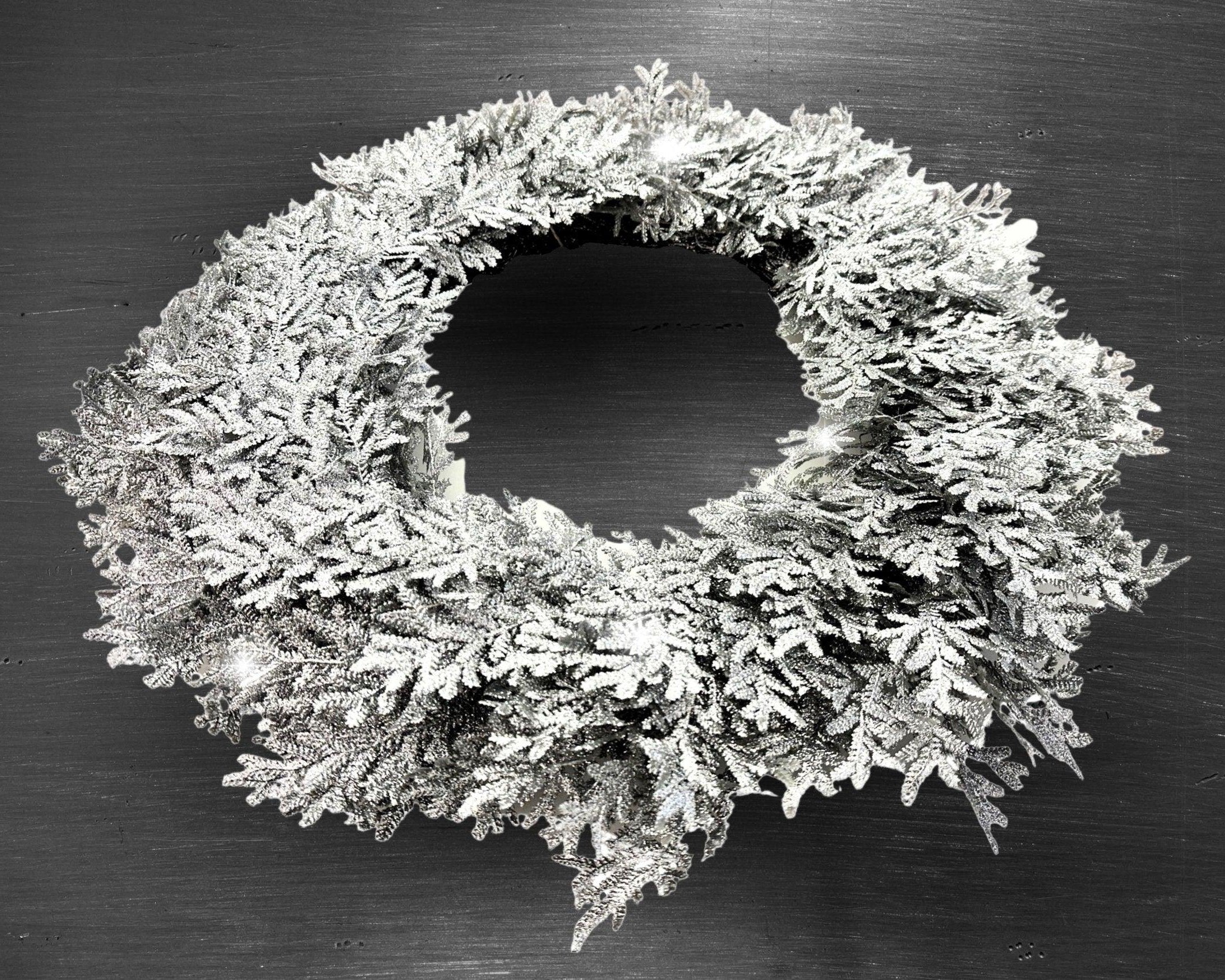 Großer Kranz | silber | Glitzer | Durchmesser 60 cm - Roo's Gift Shop