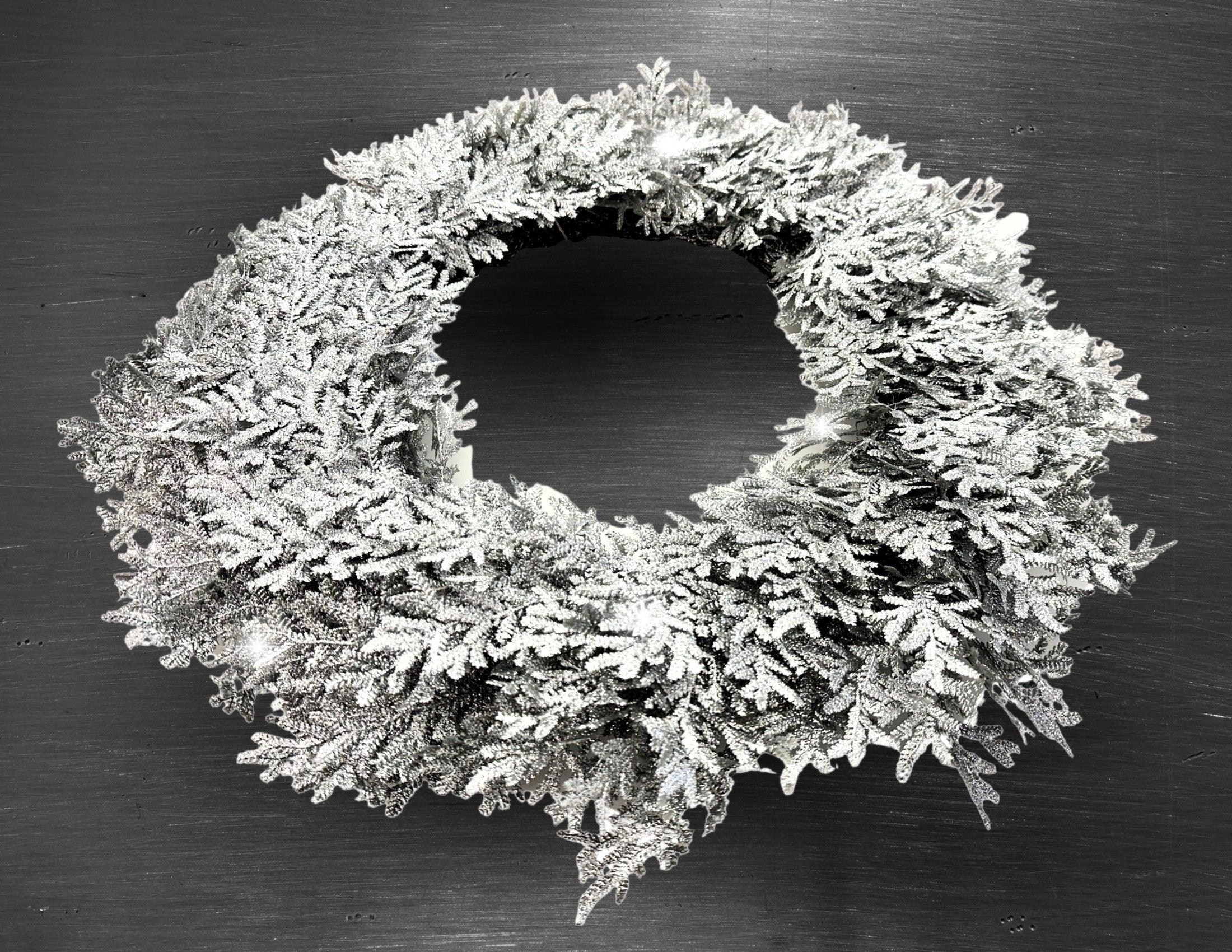 Großer Kranz | silber | Glitzer | Durchmesser 60 cm - Roo's Gift Shop