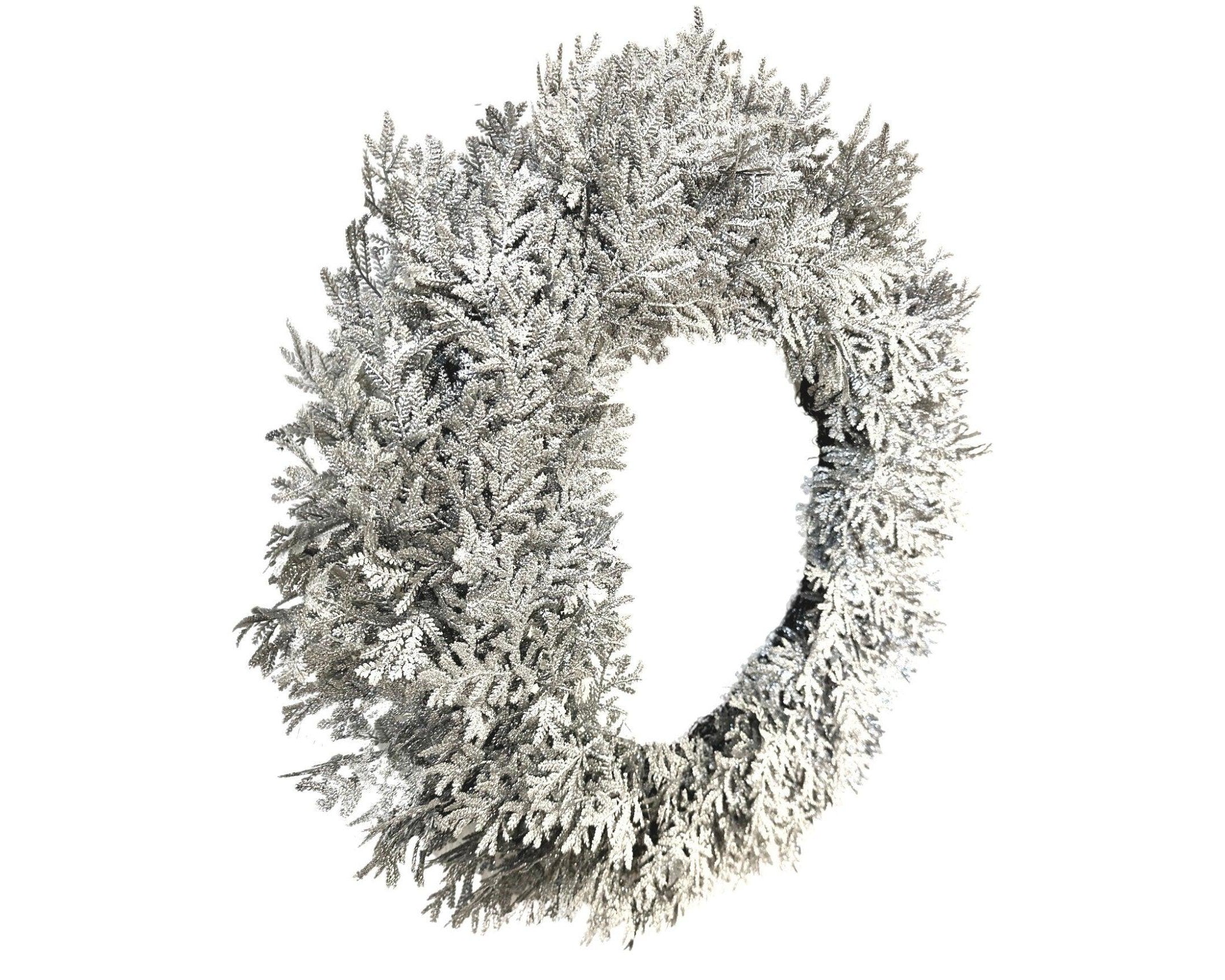 Großer Kranz | silber | Glitzer | Durchmesser 60 cm - Roo's Gift Shop