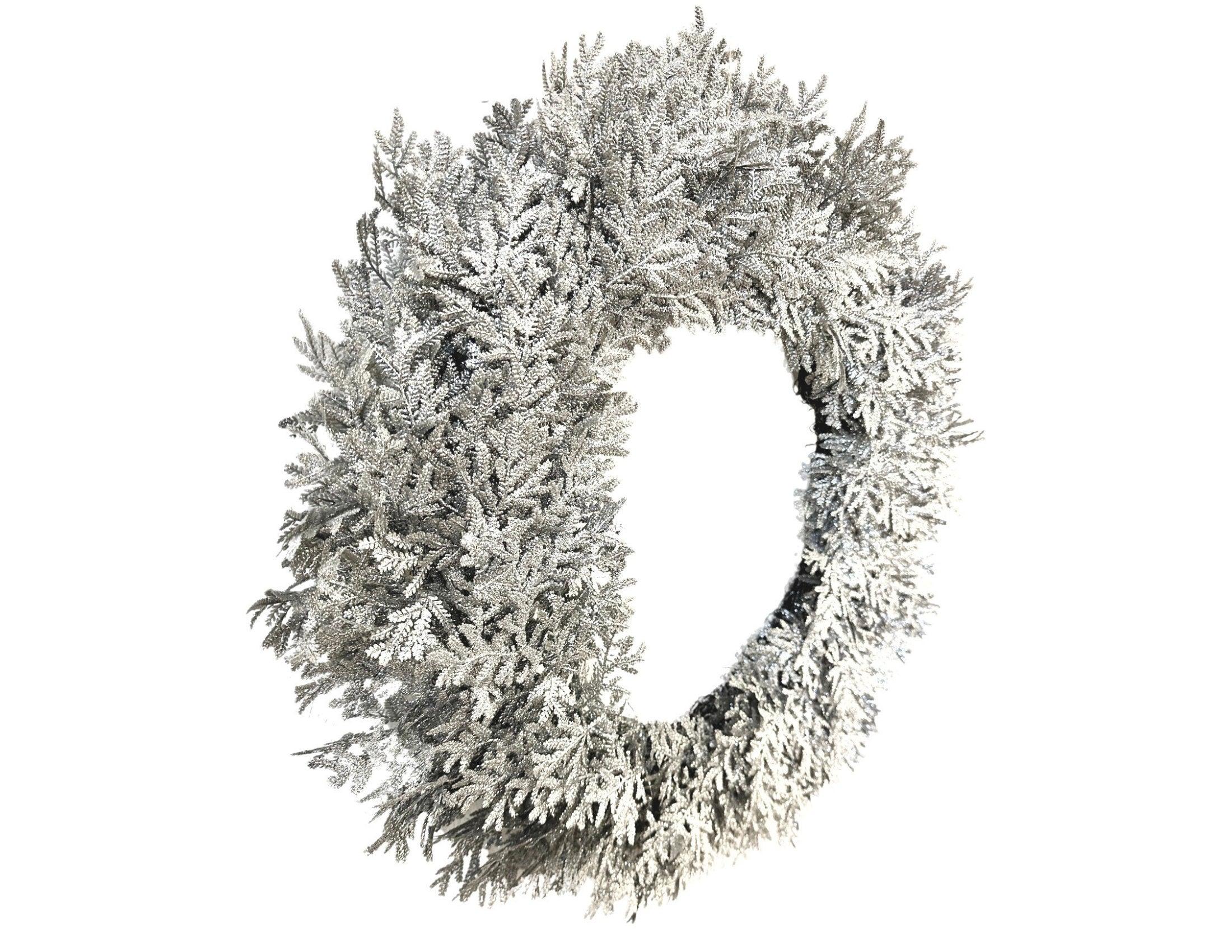 Großer Kranz | silber | Glitzer | Durchmesser 60 cm - Roo's Gift Shop