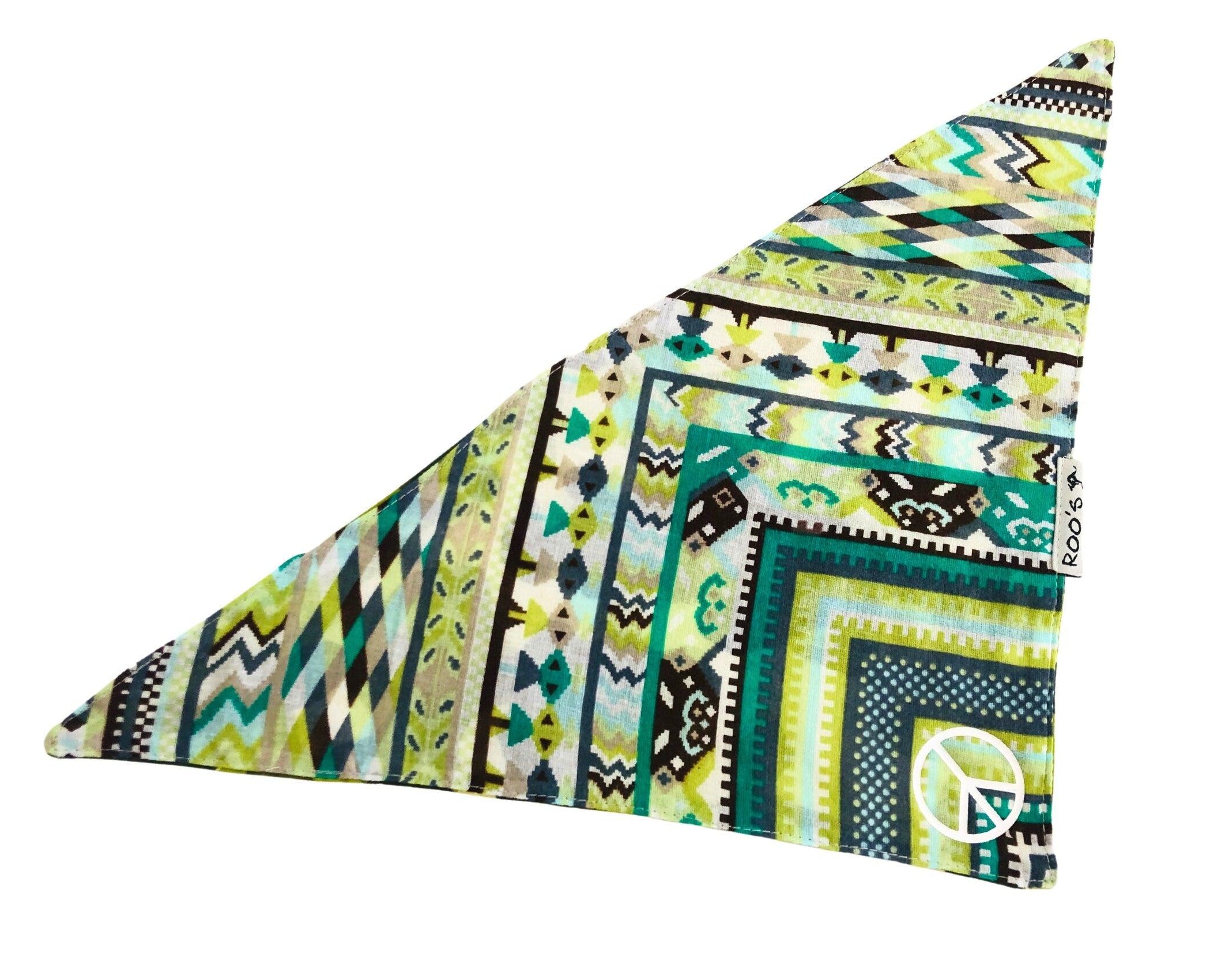 Grünes Wende Hunde Halstuch | Bandana | Dreieckstuch | Gr. S - Roo's Gift Shop
