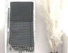 Hamamtuch | Handtuch | beige, grau und schwarz - Roo's Gift Shop