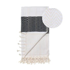 Hamamtuch | Handtuch | beige, grau und schwarz - Roo's Gift Shop