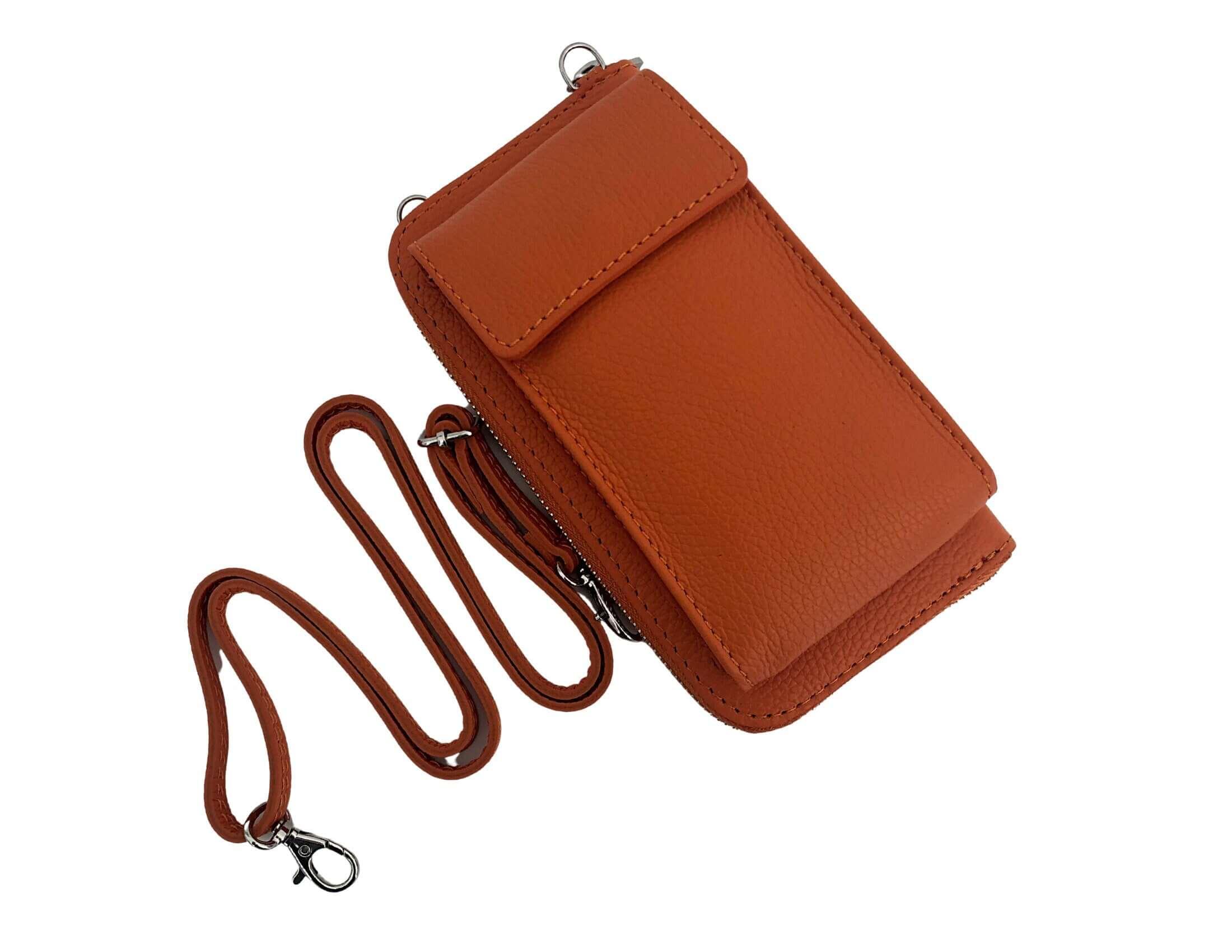 Handyportemonnaie | Echt Leder | orange - Roo's Gift Shop