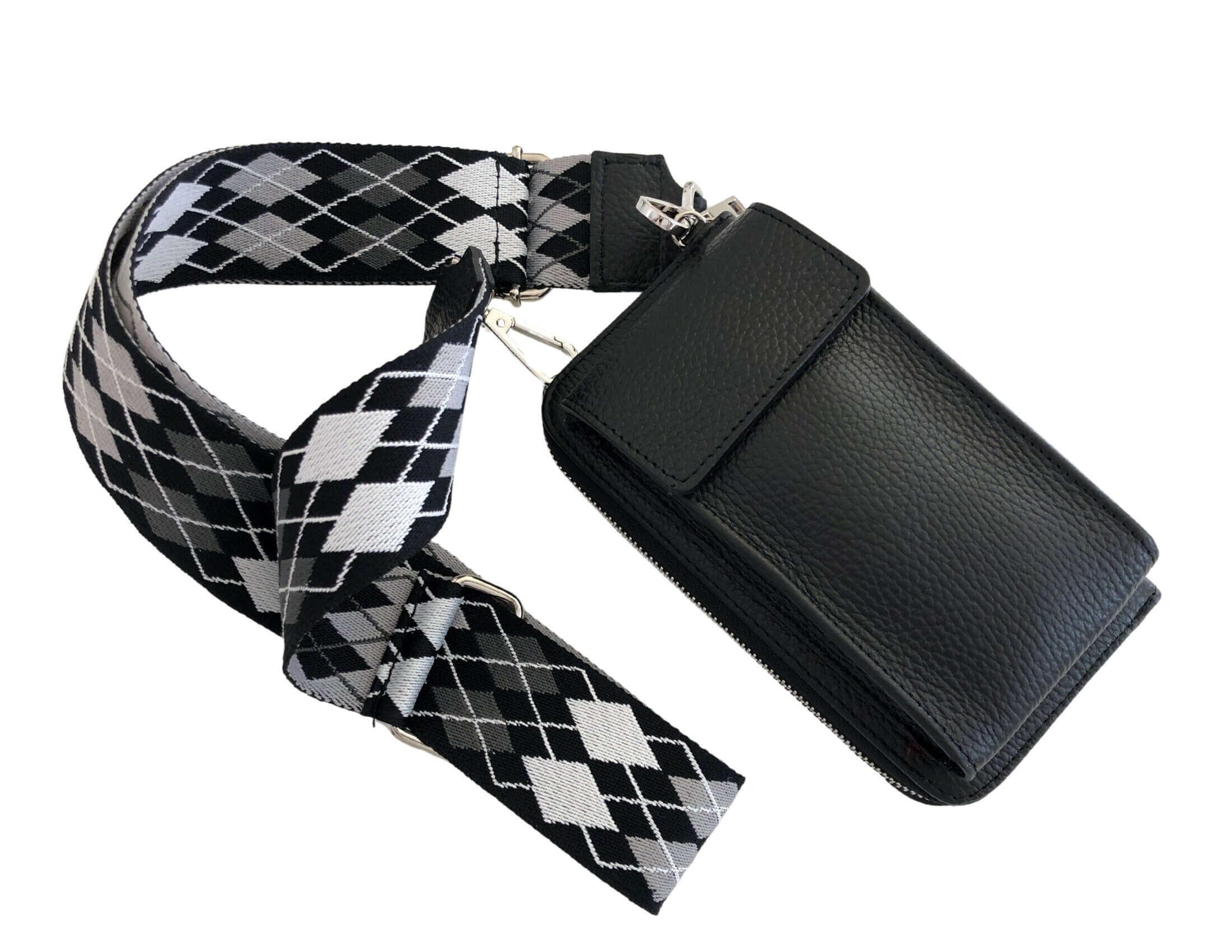 Handyportemonnaie | Echt Leder | schwarz - Roo's Gift Shop